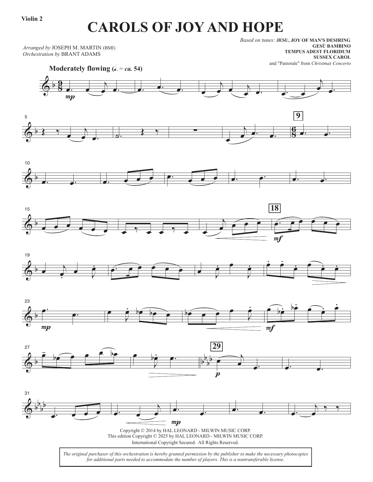 Carols Of Joy And Hope - Violin 2