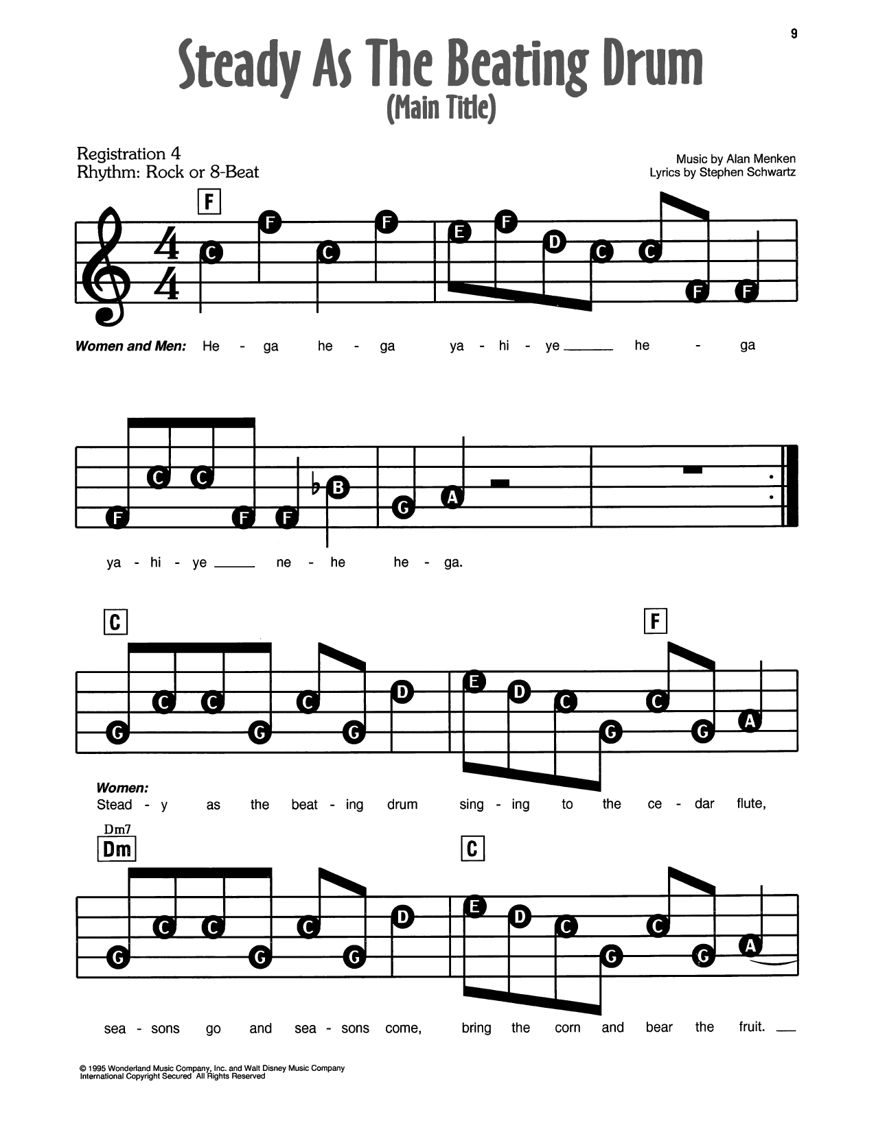 Steady As The Beating Drum (Main Title) (from Pocahontas)