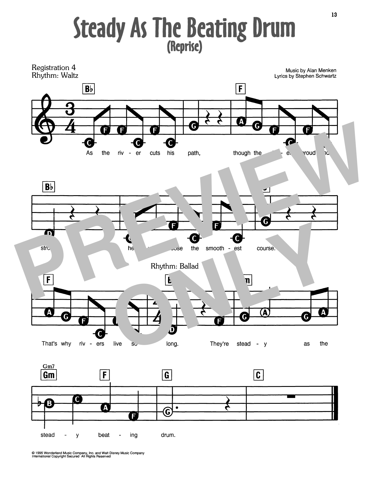 Steady As The Beating Drum (Reprise) (from Pocahontas)