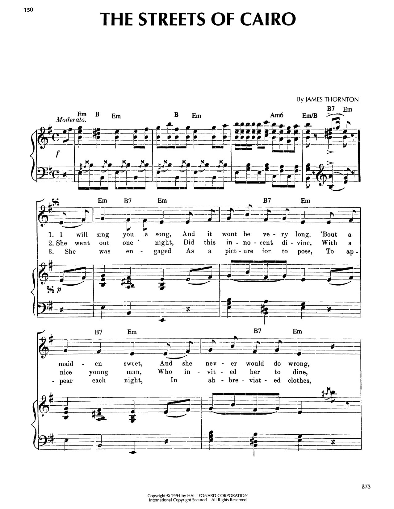 The Streets Of Cairo: Piano/Vocal/Guitar Sheet
