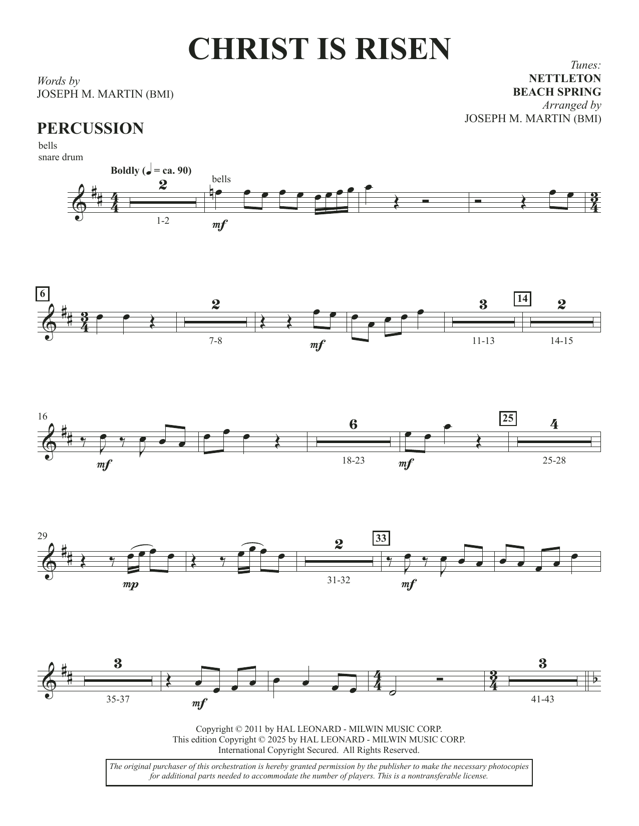 Christ Is Risen (from The Song Everlasting) - Percussion