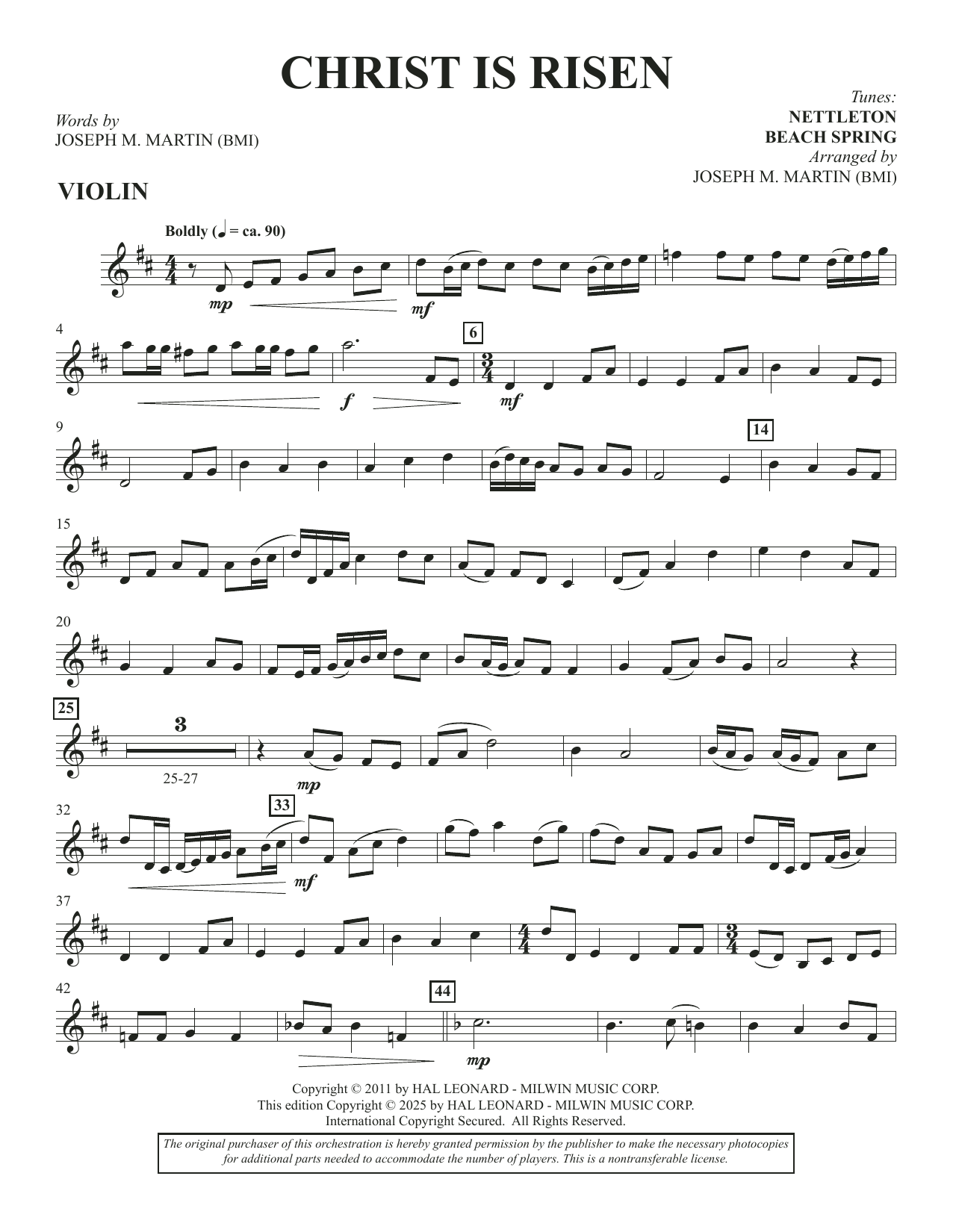 Christ Is Risen (from The Song Everlasting) - Violin