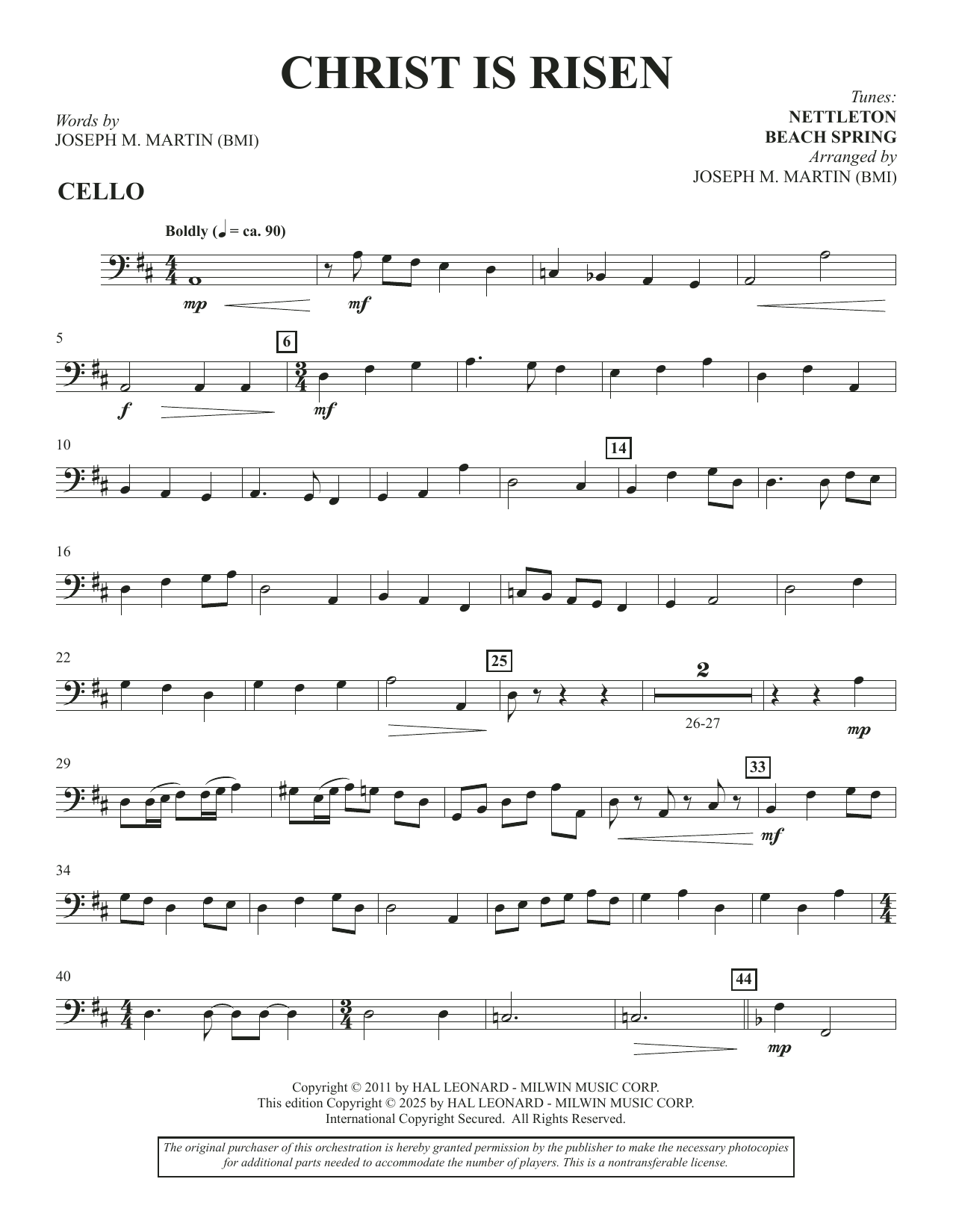 Christ Is Risen (from The Song Everlasting) - Cello