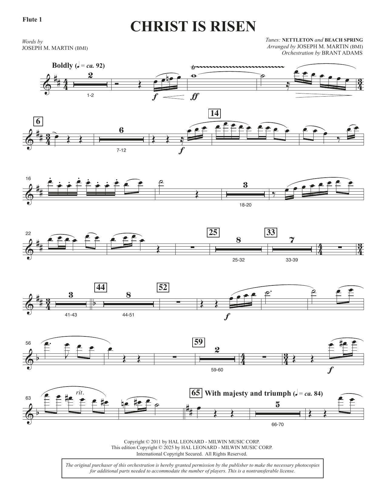 Christ Is Risen (from The Song Everlasting) - Flute 1