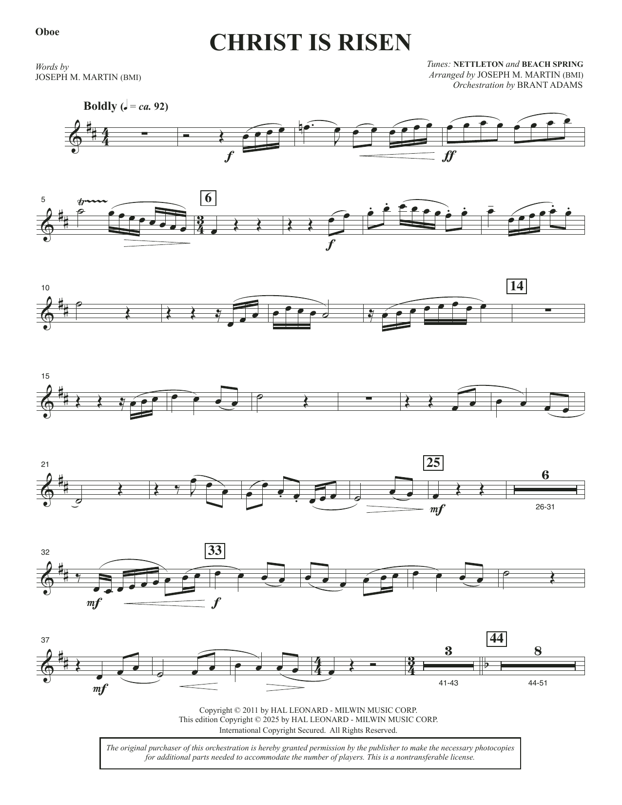 Christ Is Risen (from The Song Everlasting) - Oboe