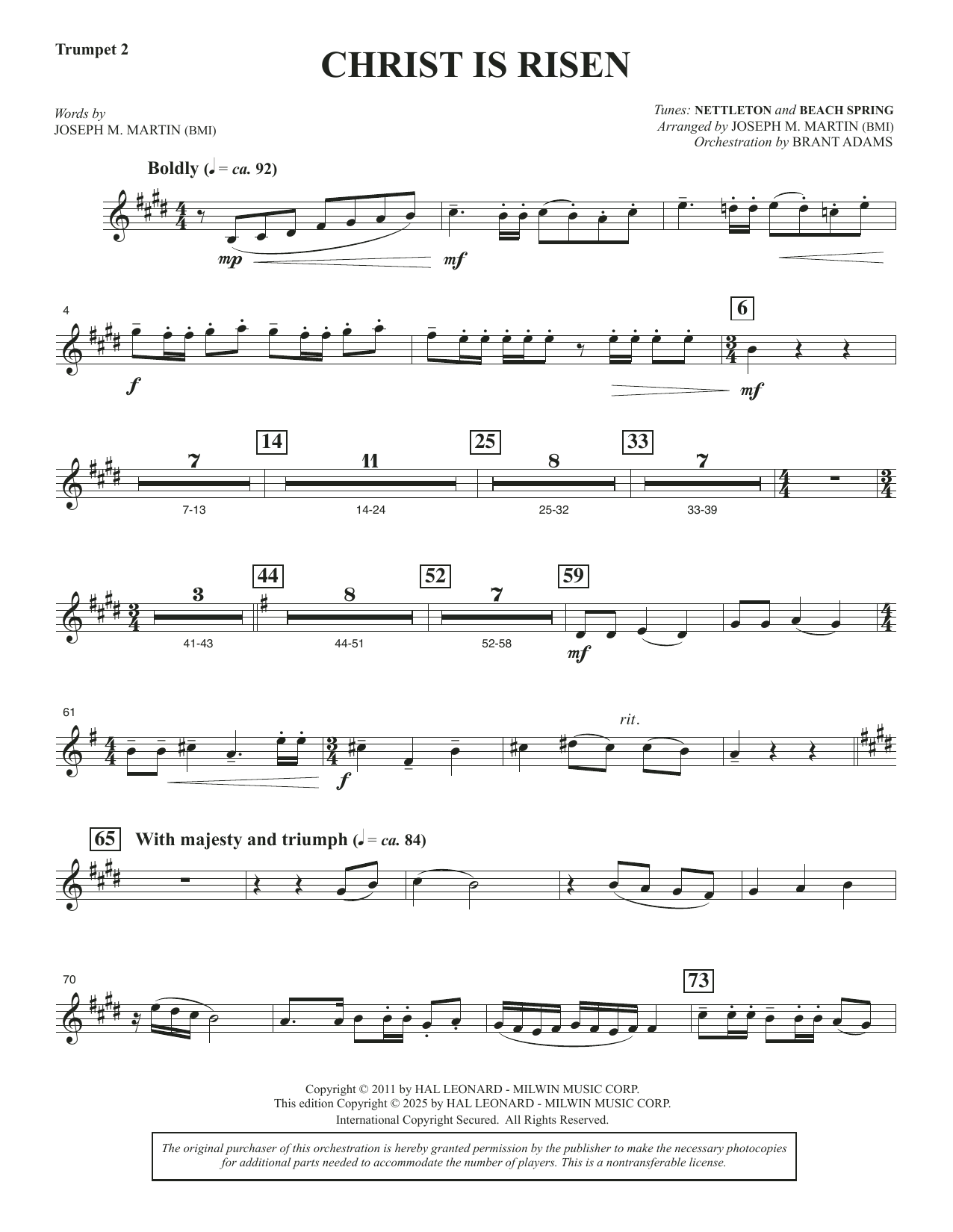 Christ Is Risen (from The Song Everlasting) - Trumpet 2