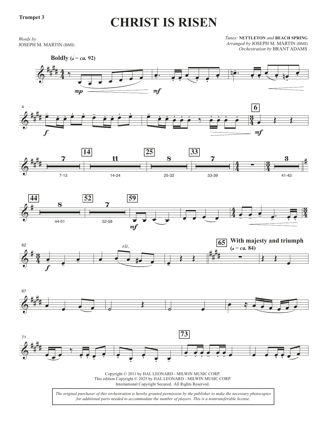 Christ Is Risen (from The Song Everlasting) - Trumpet 3