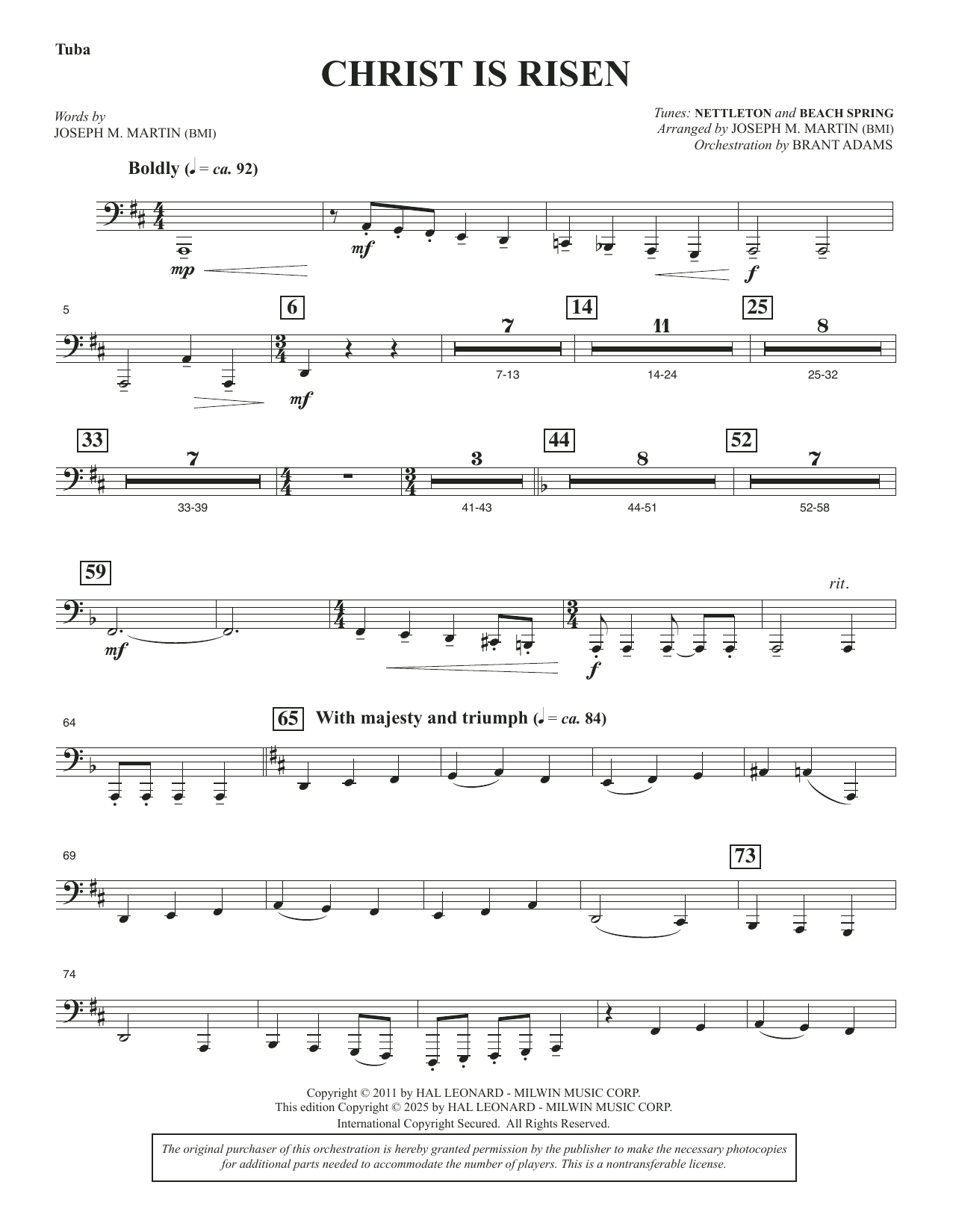 Christ Is Risen (from The Song Everlasting) - Tuba