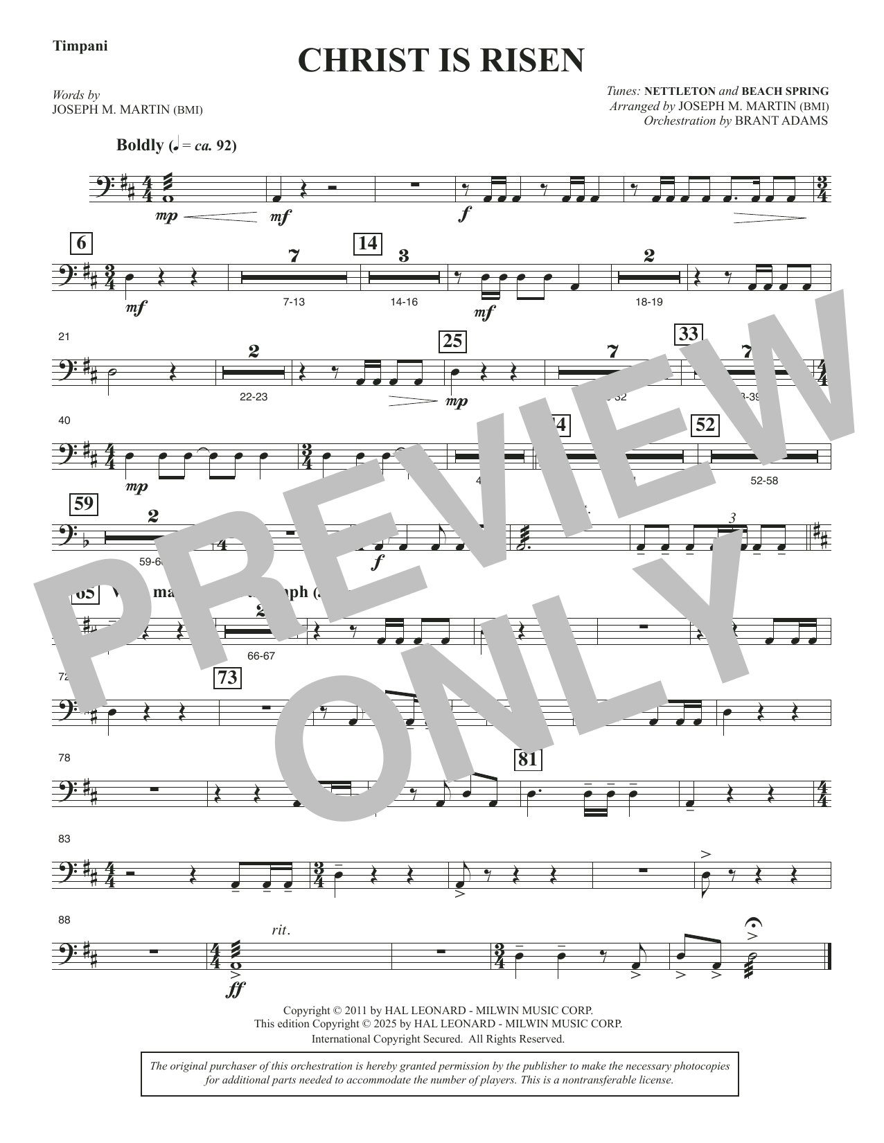 Christ Is Risen (from The Song Everlasting) - Timpani