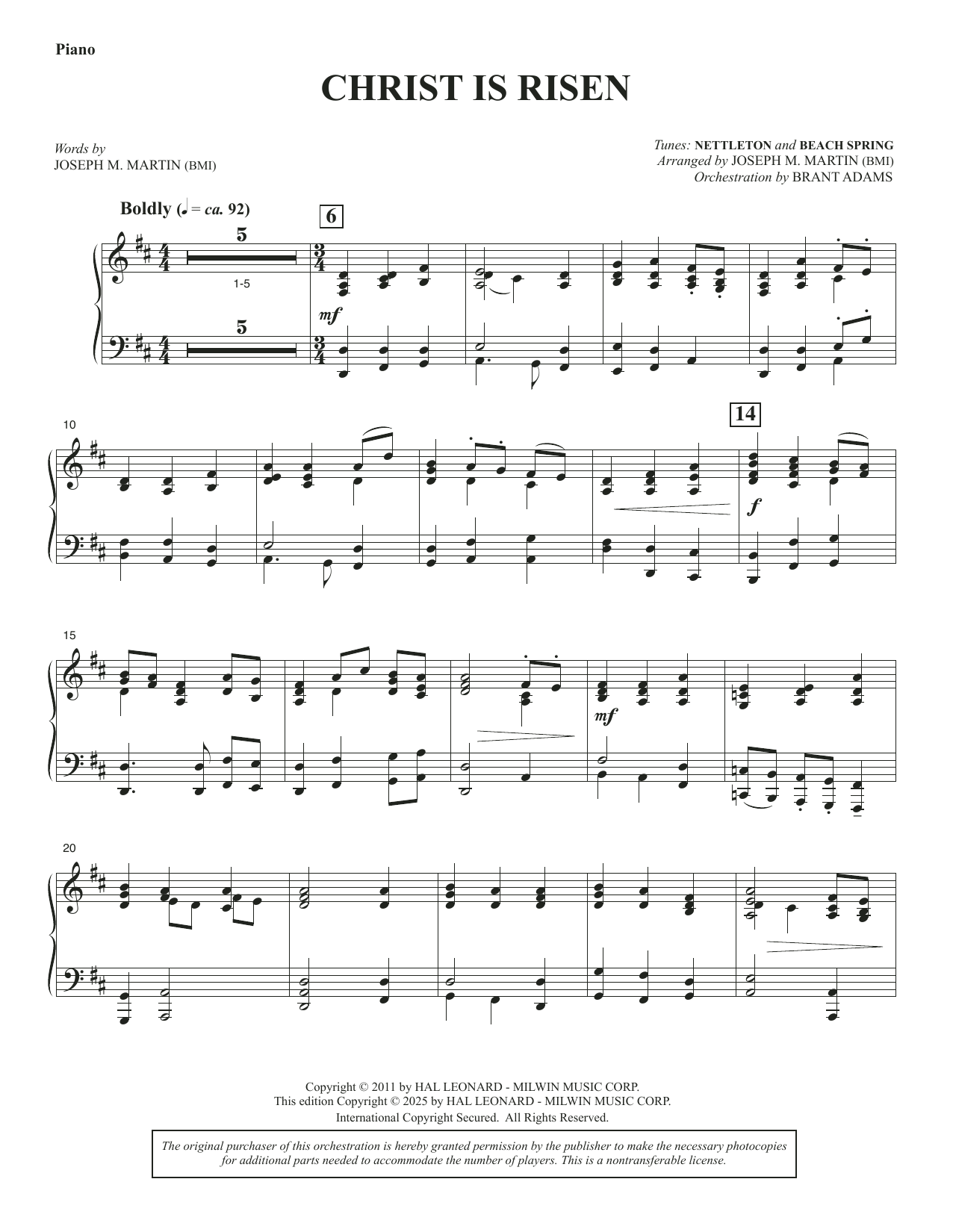 Christ Is Risen (from The Song Everlasting) - Piano