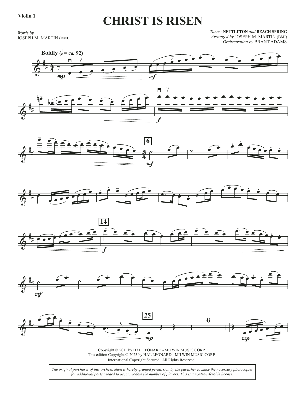 Christ Is Risen (from The Song Everlasting) - Violin 1