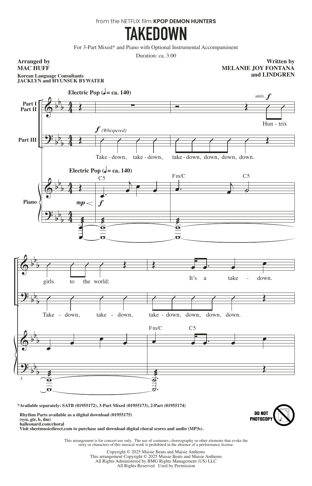 Takedown (from KPop Demon Hunters) (arr. Mac Huff)