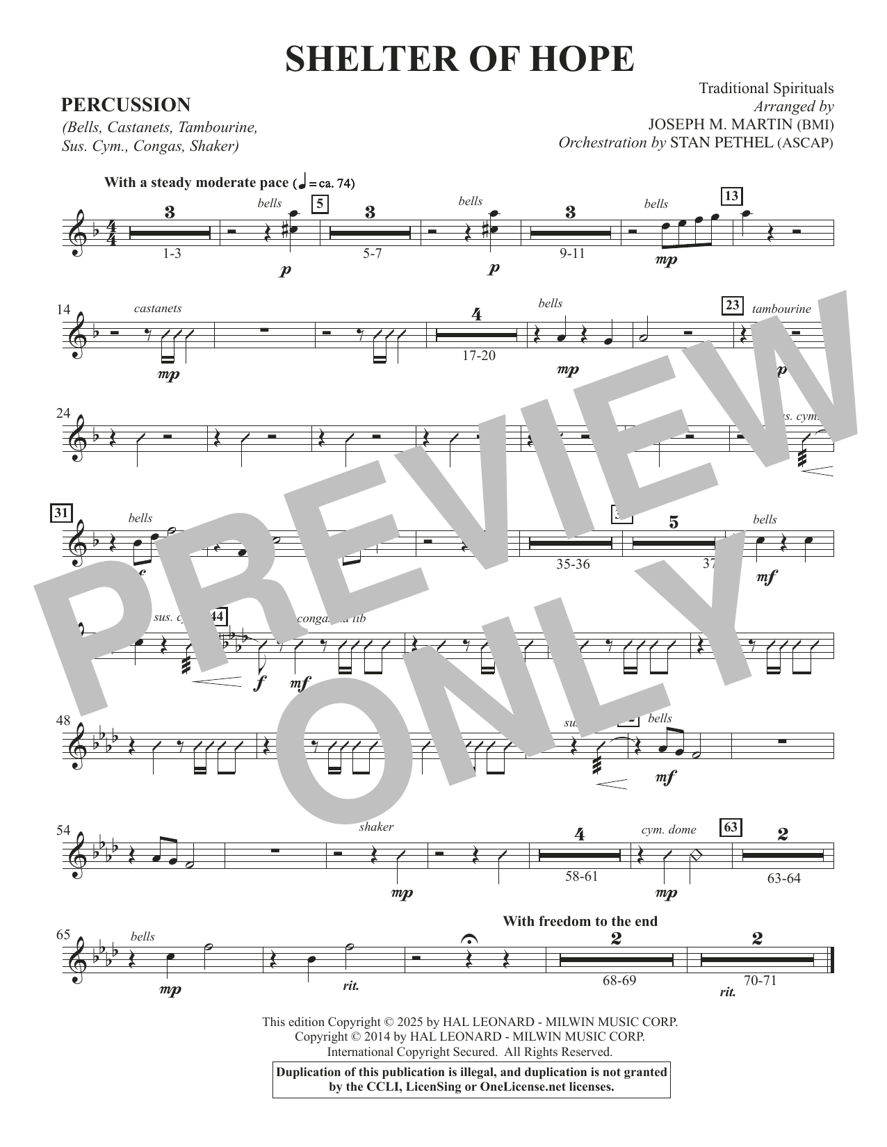 Shelter Of Hope - Percussion