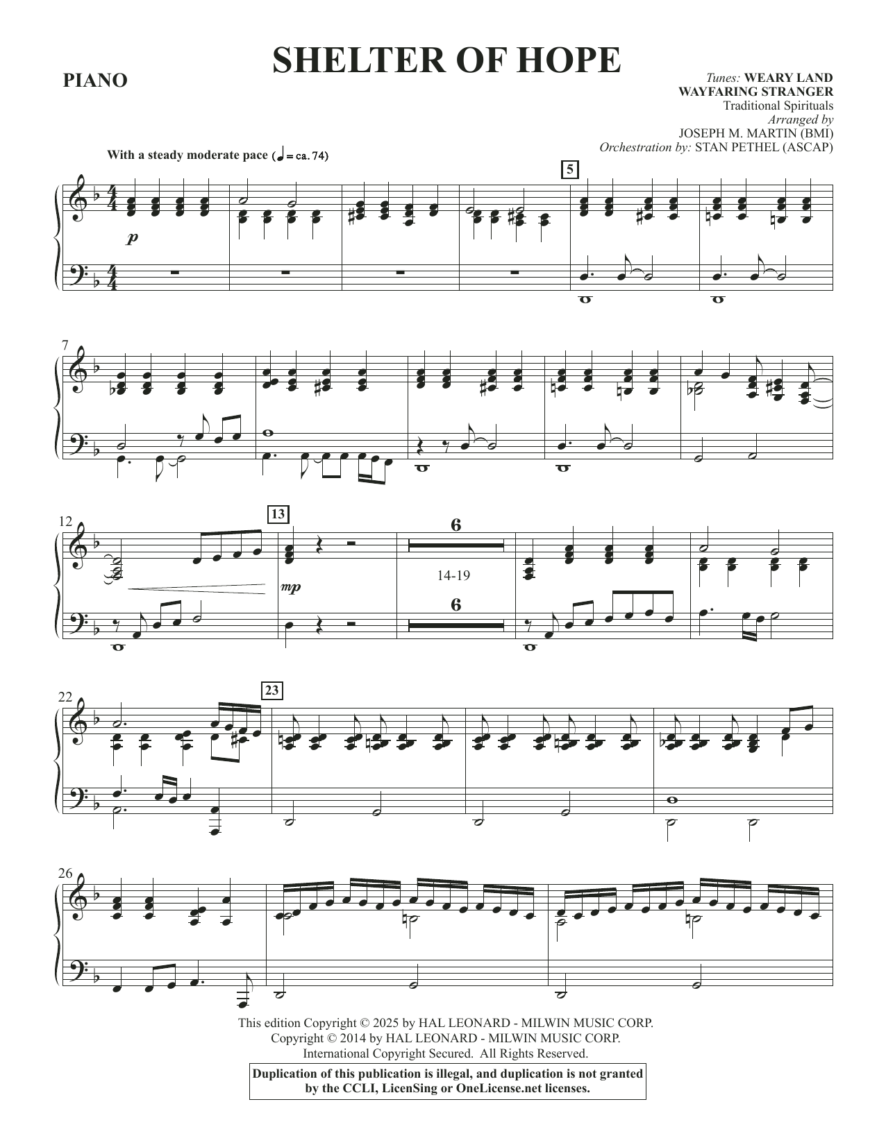 Shelter Of Hope - Piano