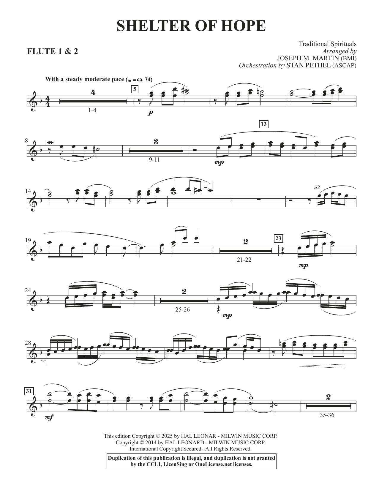 Shelter Of Hope - Flute 1 & 2