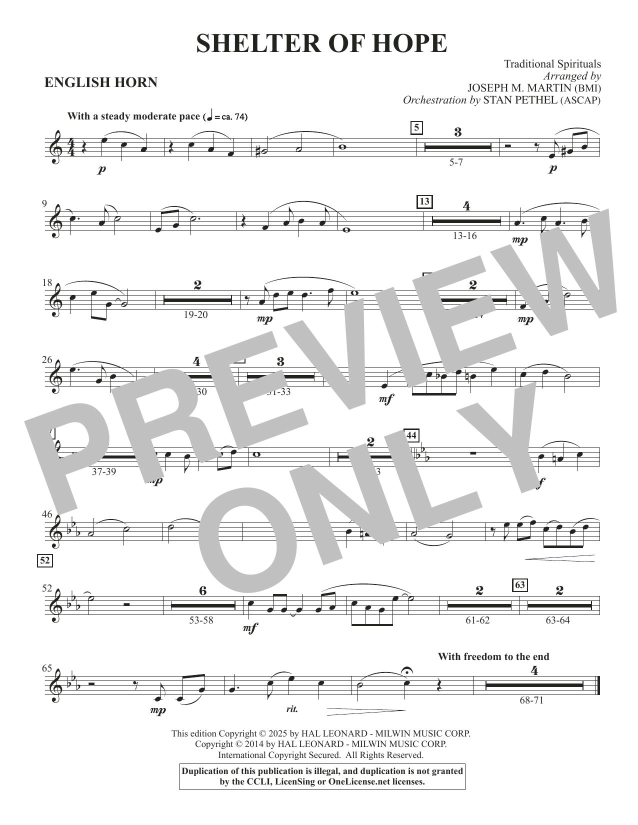 Shelter Of Hope - English Horn