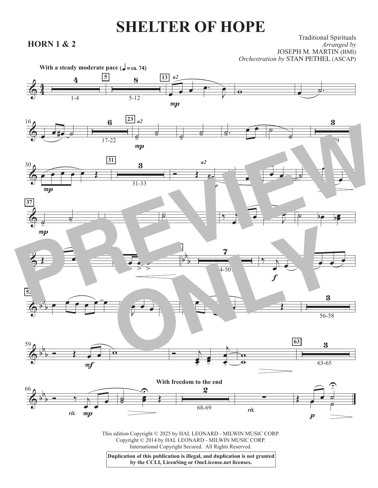 Shelter Of Hope - Horn 1 & 2