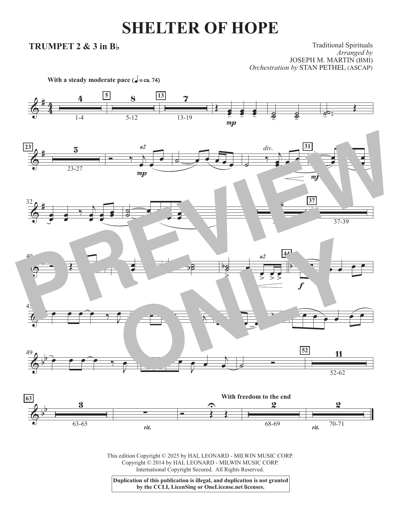 Shelter Of Hope - Trumpet 2 & 3