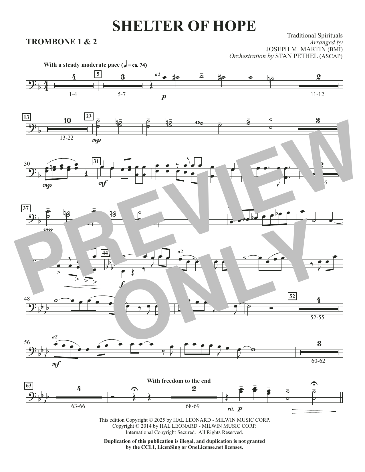 Shelter Of Hope - Trombone 1 & 2