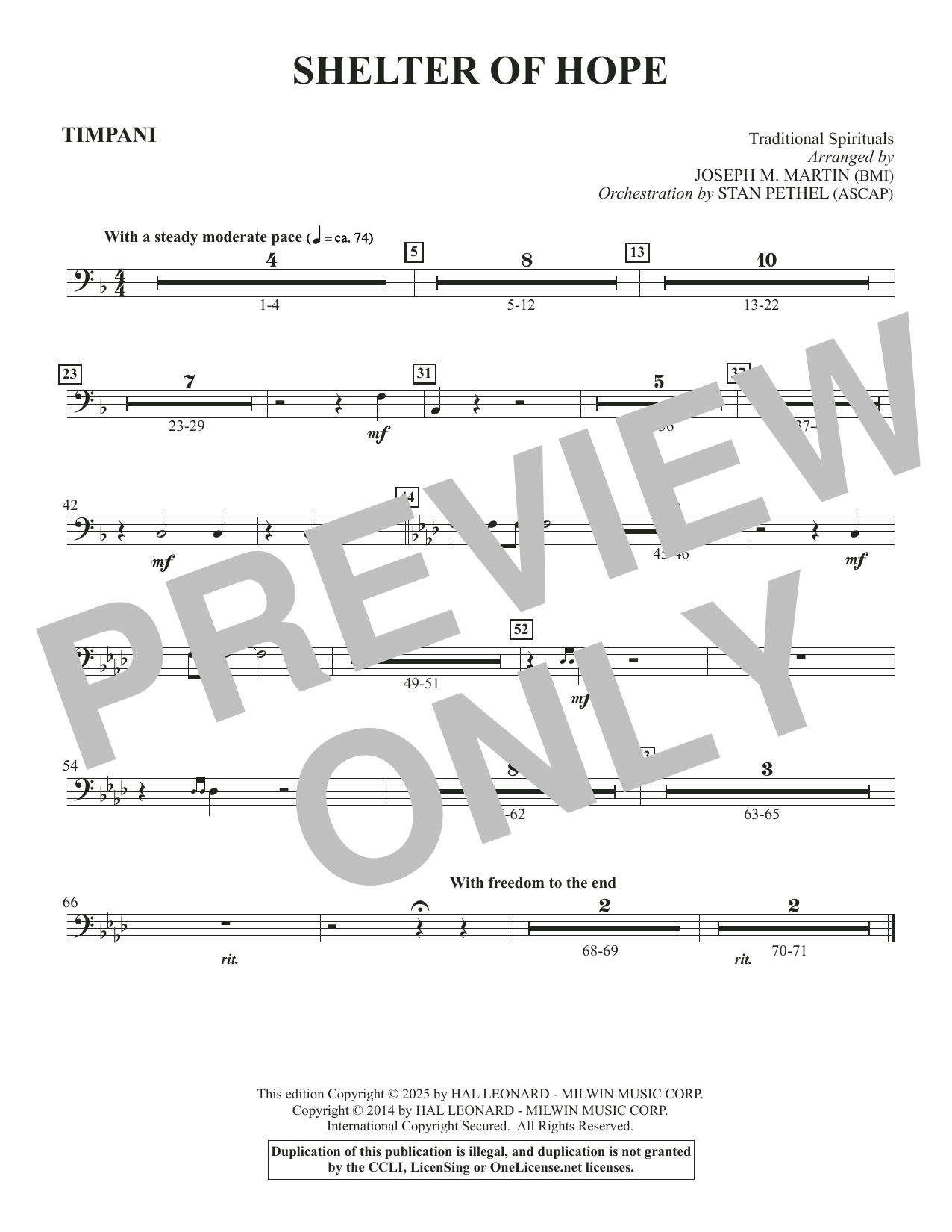 Shelter Of Hope - Timpani