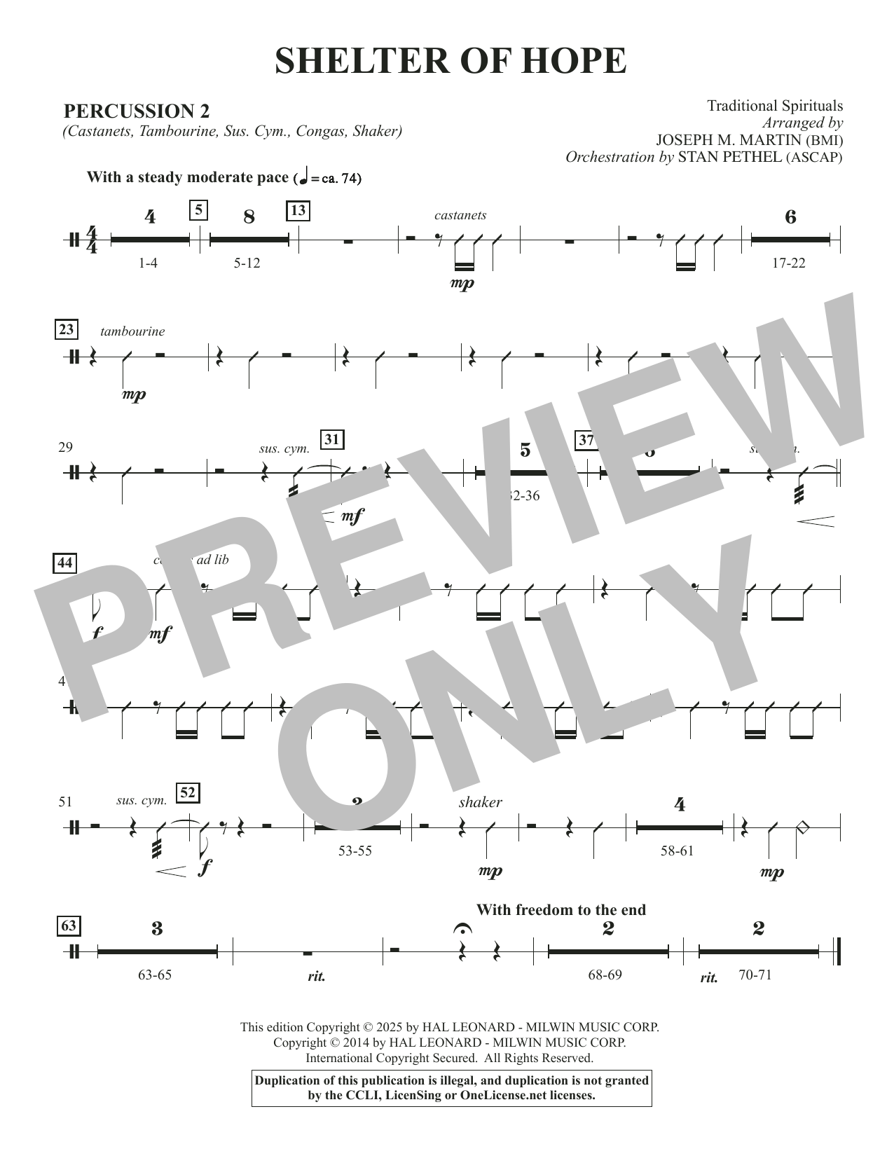 Shelter Of Hope - Percussion 2