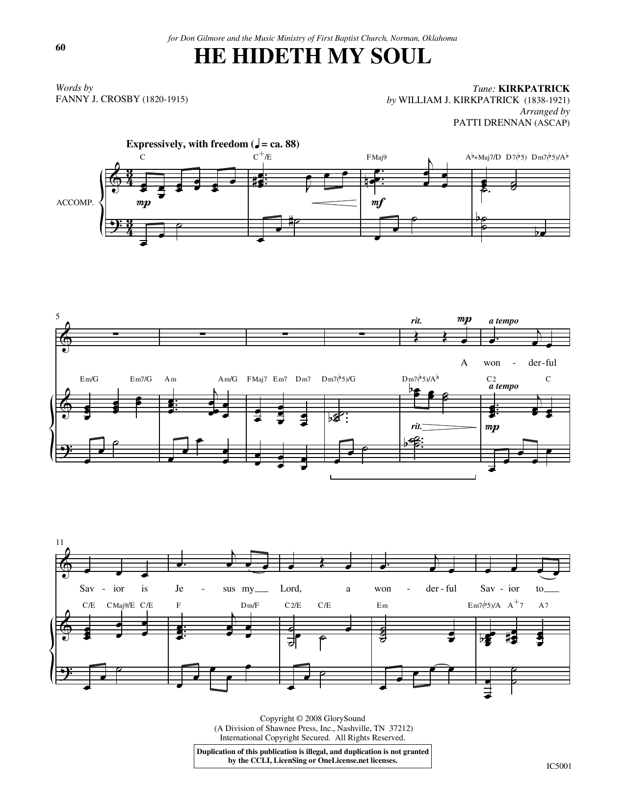 He Hideth My Soul: Piano Vocal