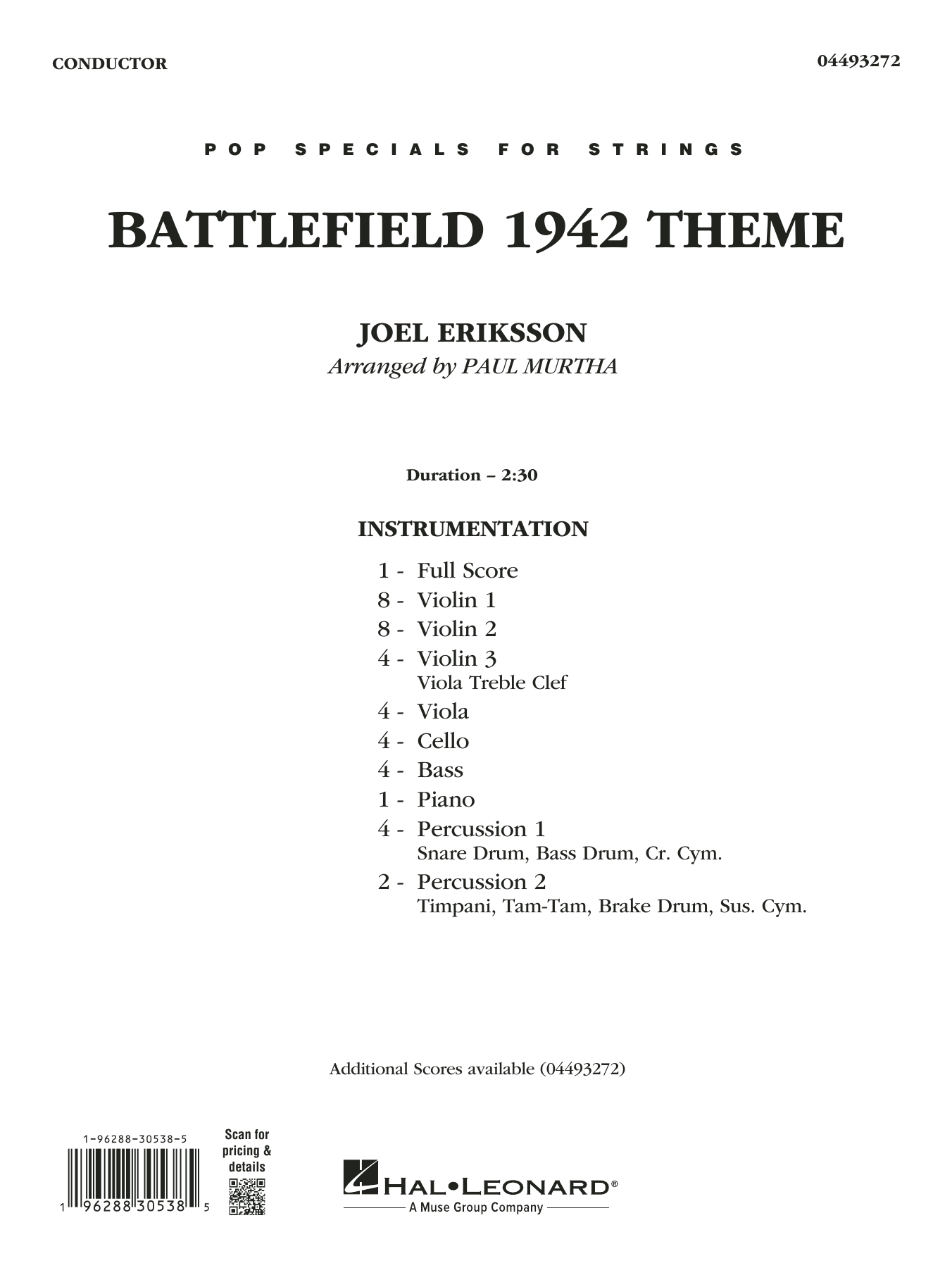 Battlefield 1942 Main Theme (arr. Paul Murtha) - Conductor Score (Full Score)