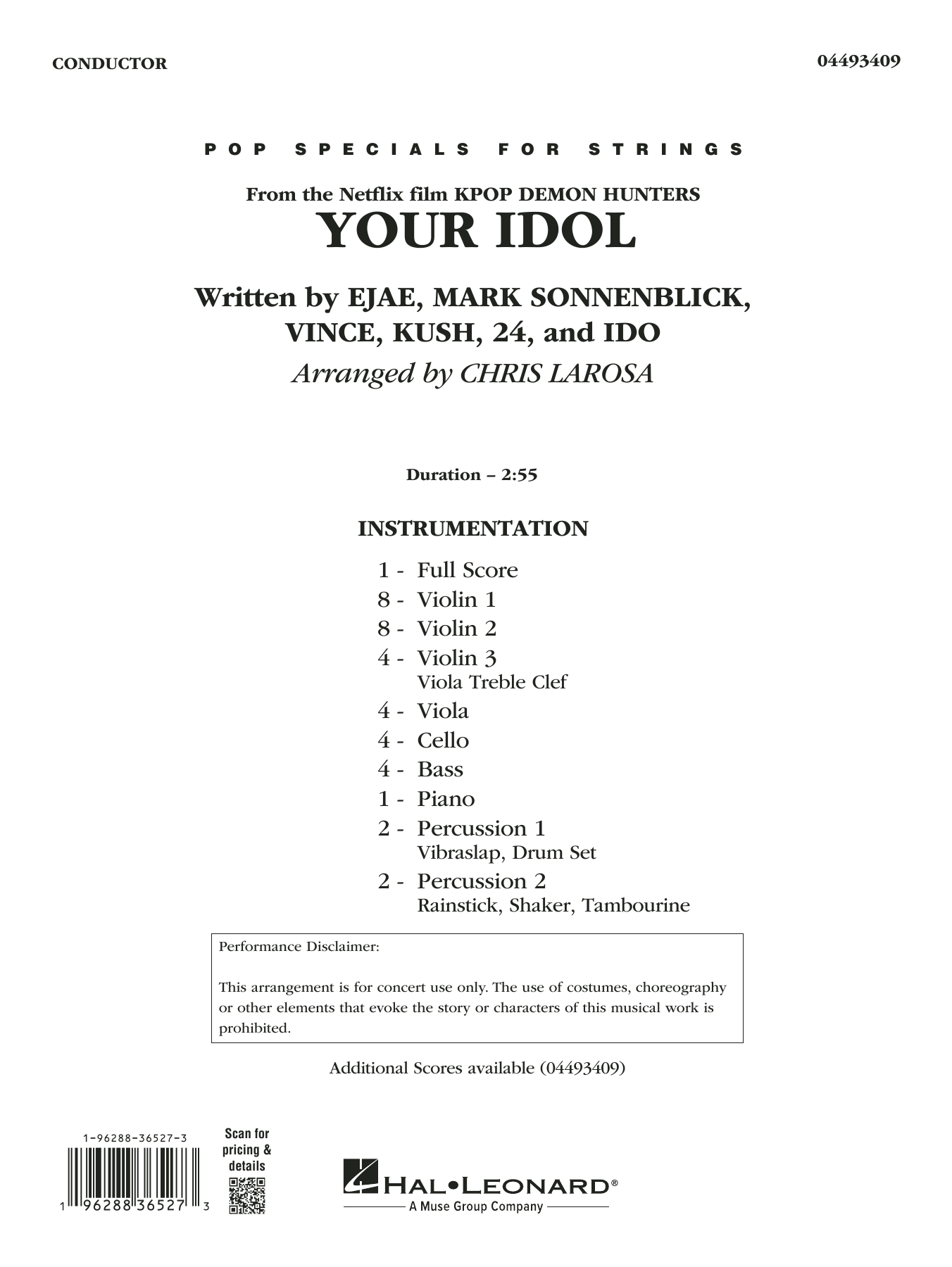 Your Idol (from KPop Demon Hunters) (arr. Chris Larosa) - Conductor Score (Full Score)