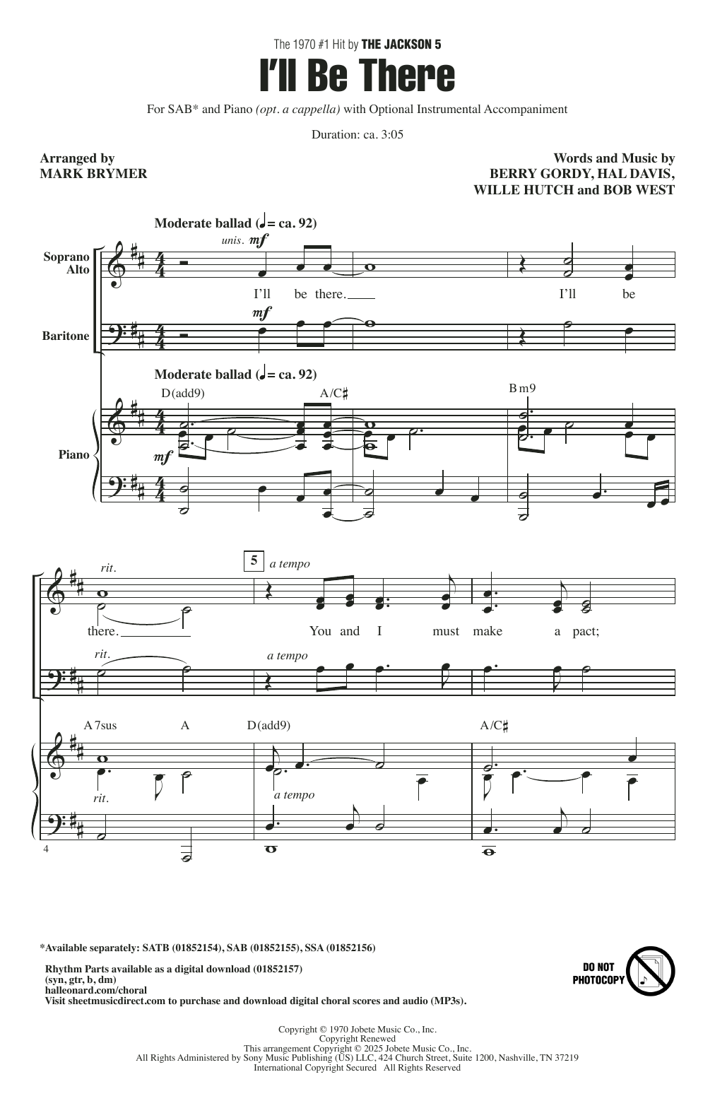 I'll Be There (arr. Mark Brymer)