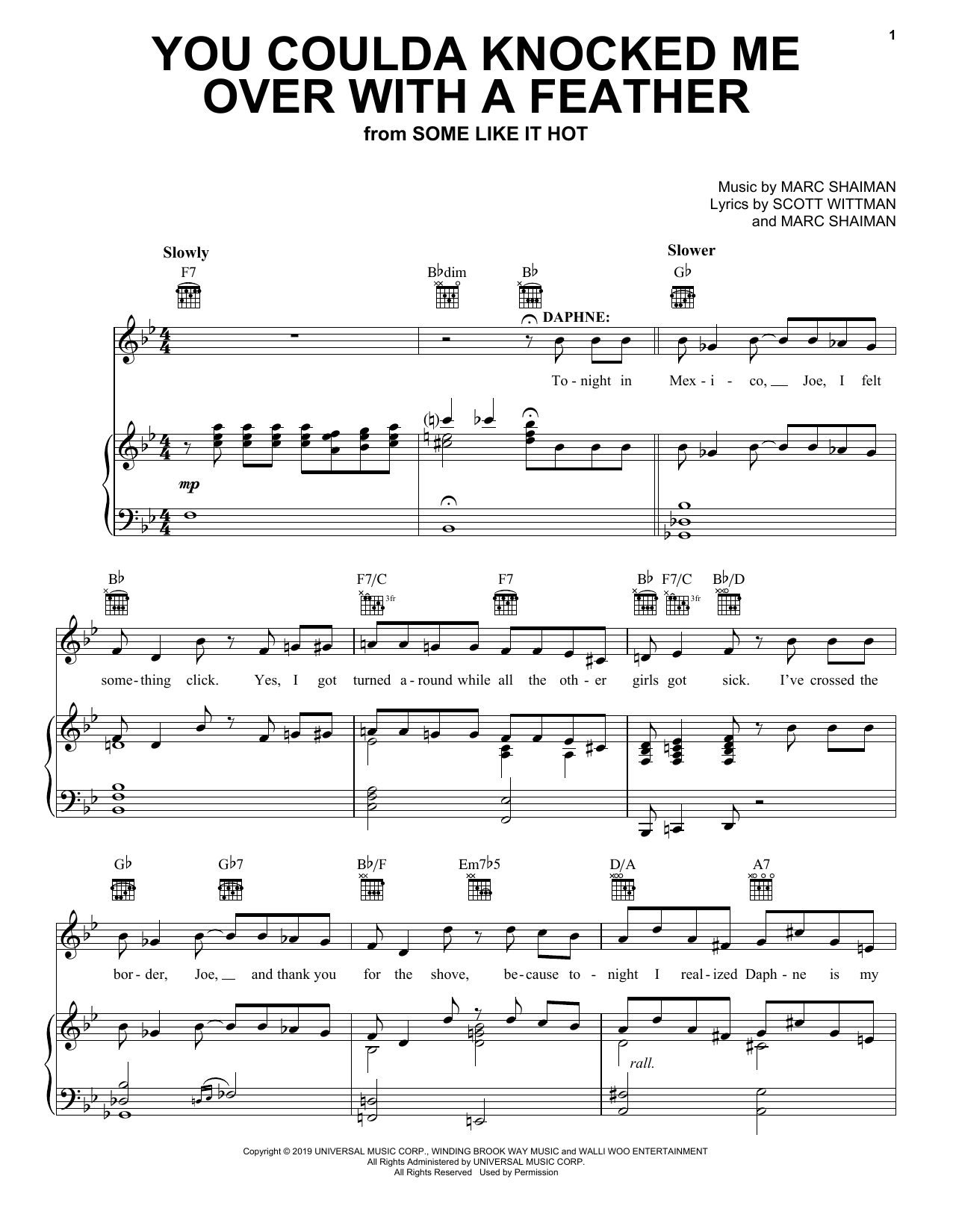 You Coulda Knocked Me Over With A Feather (from Some Like It Hot)