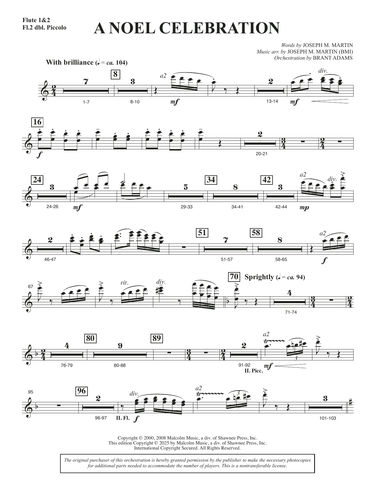 A Noel Celebration - Flute 1 & 2 (Piccolo)