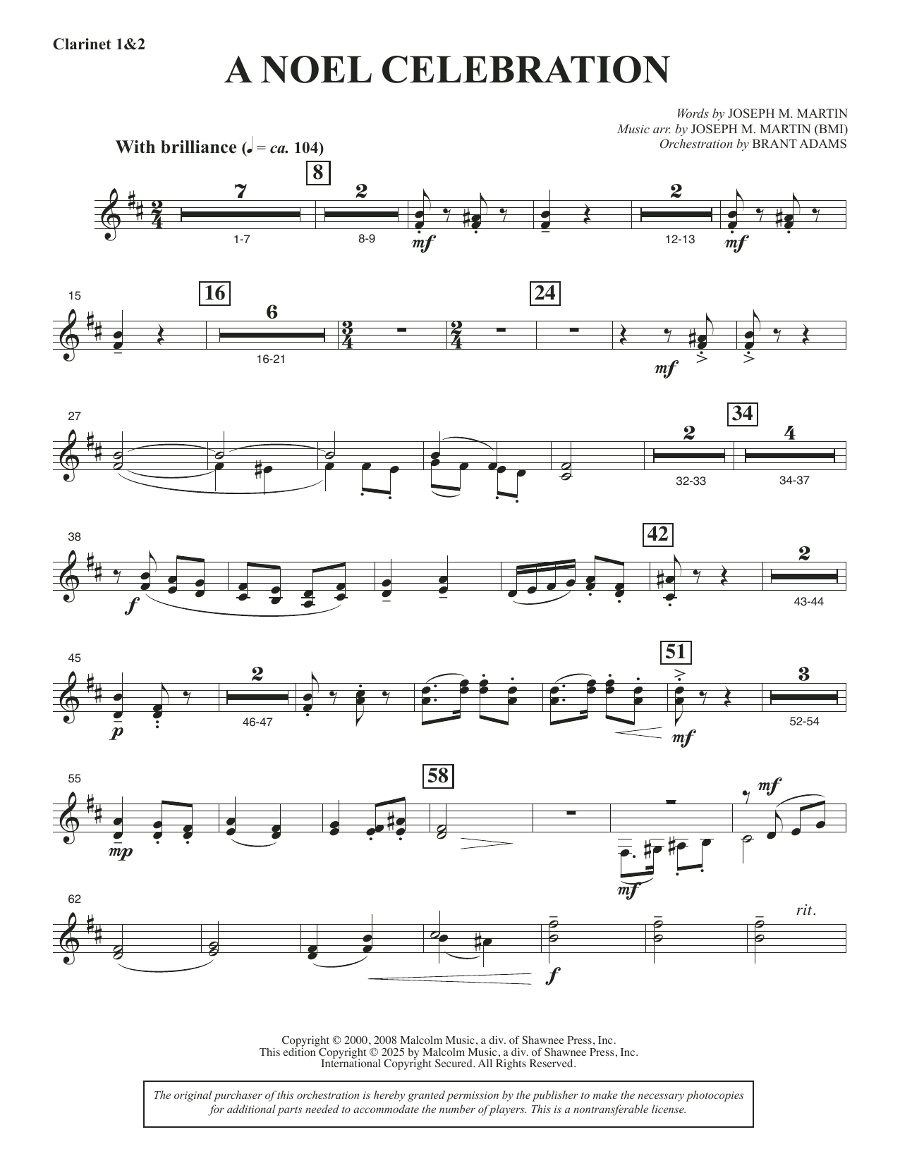 A Noel Celebration - Clarinet 1 & 2