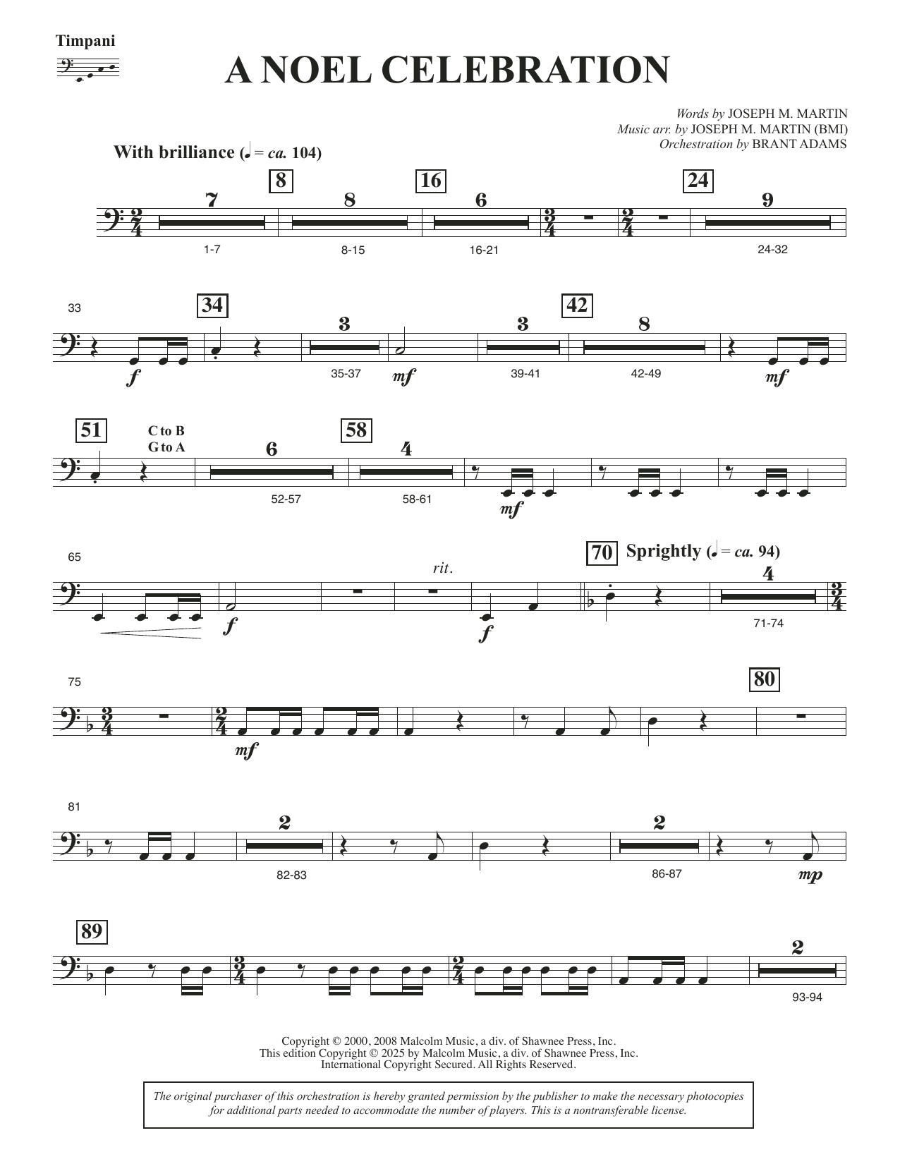 A Noel Celebration - Timpani