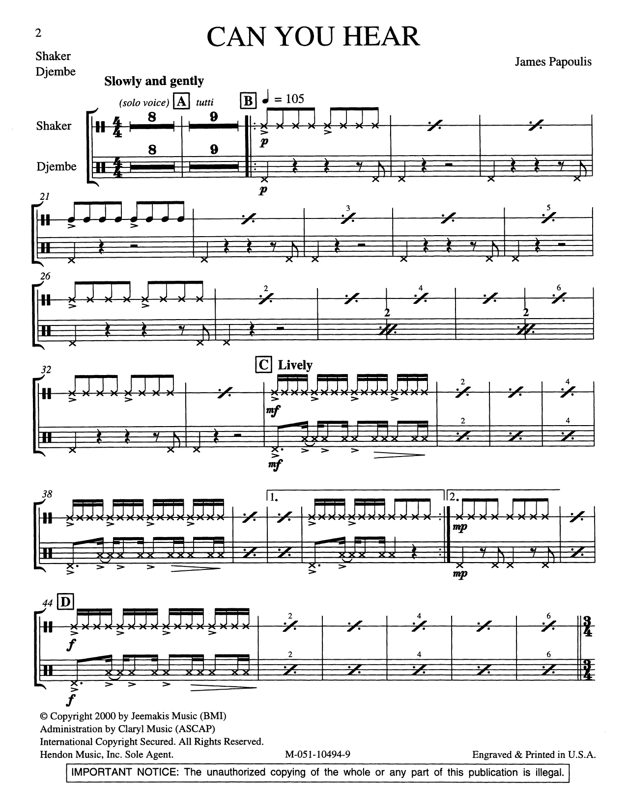 Can You Hear (arr. Francisco Núñez) - Percussion