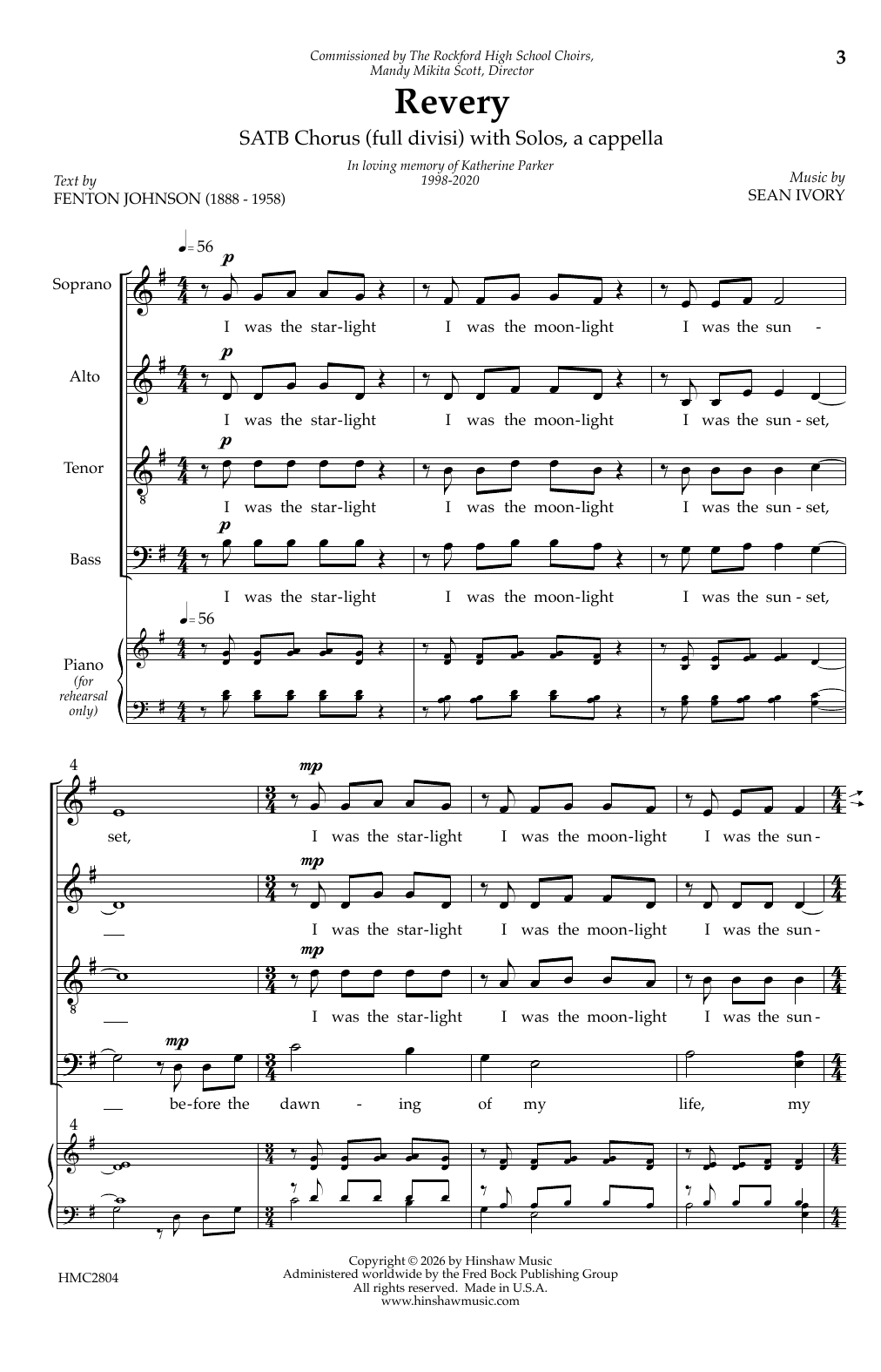 Revery: SATB Choral Octavo