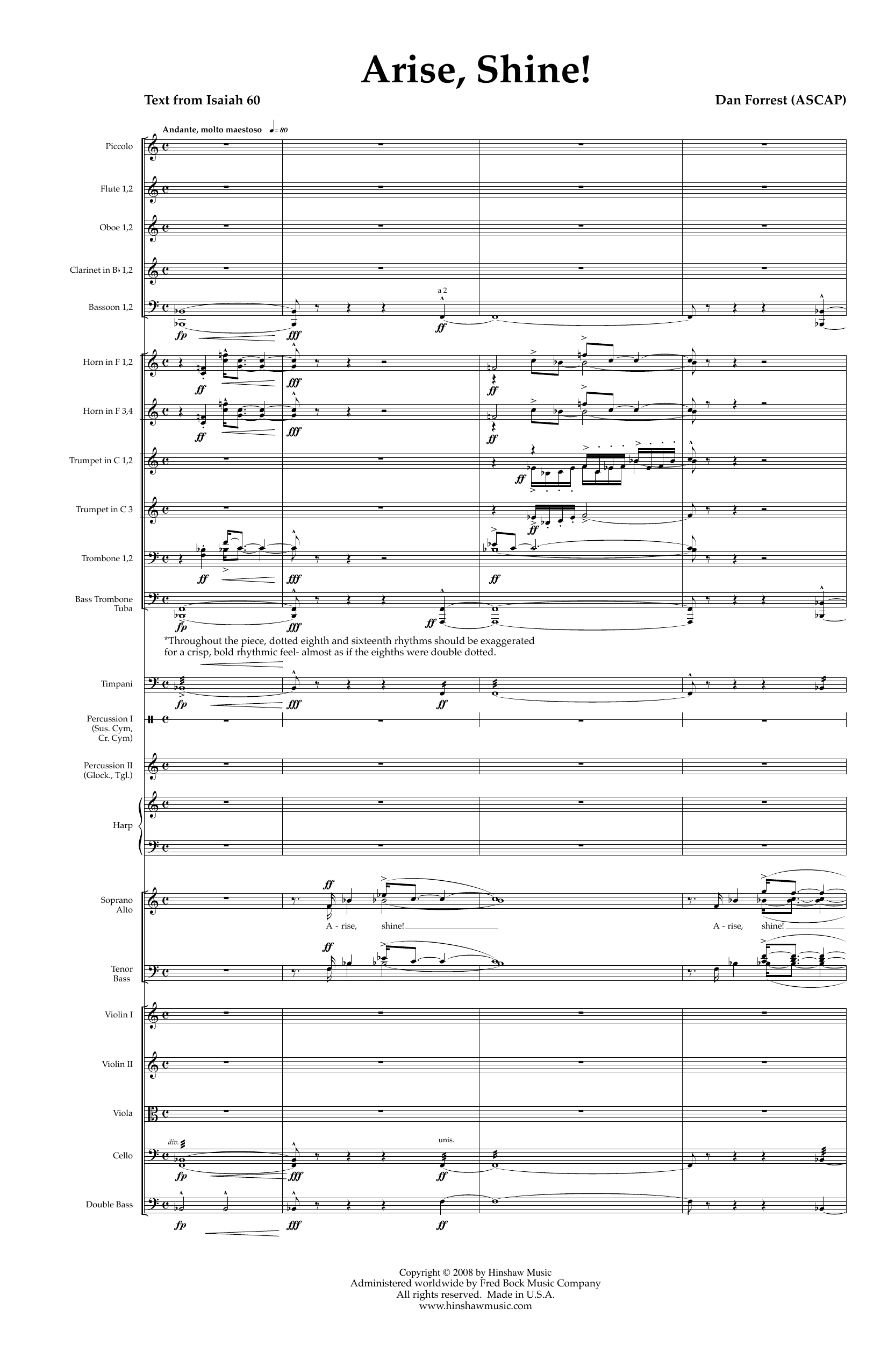 Arise, Shine (Orchestration): Choral Instrumental Pak