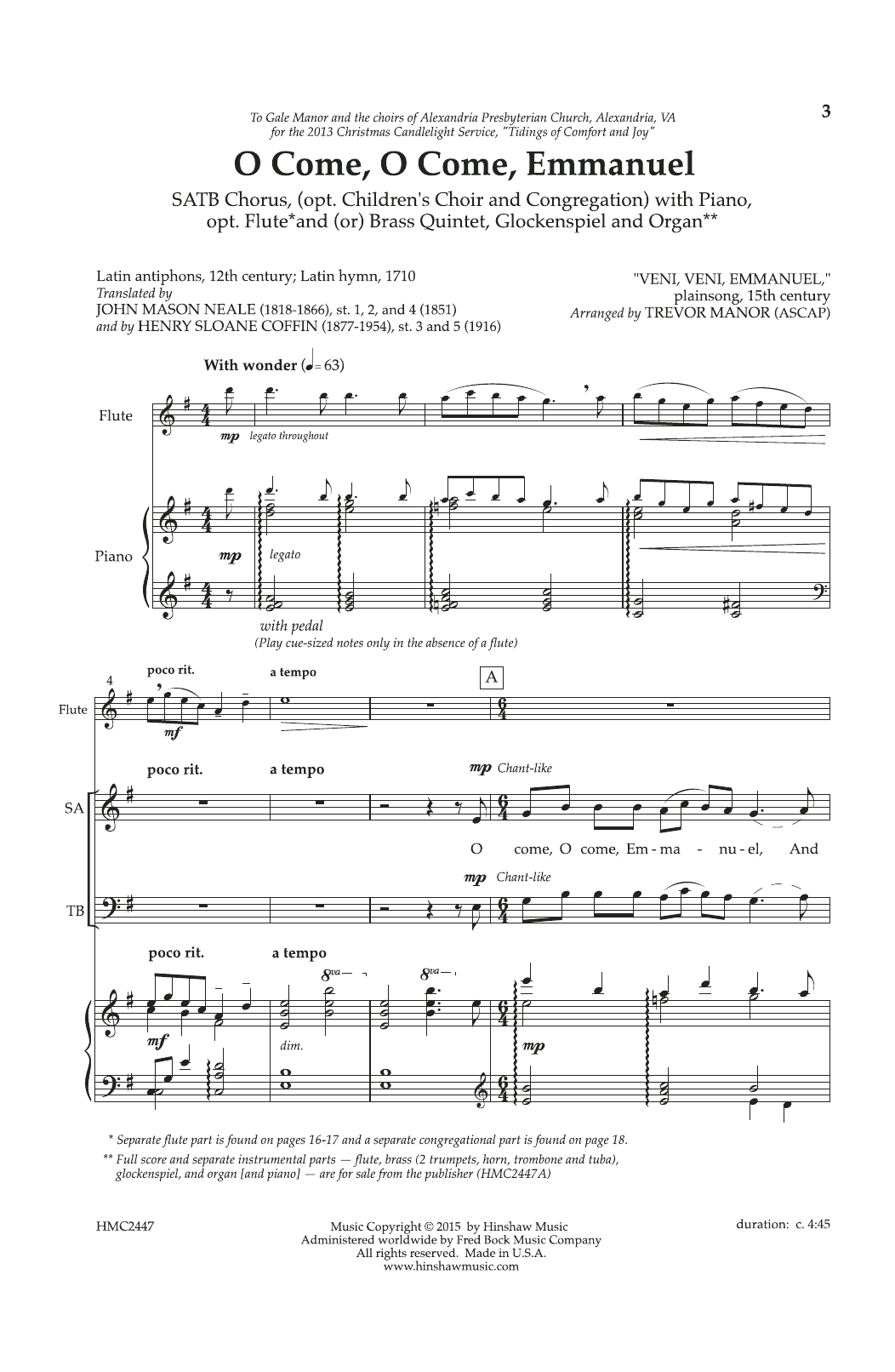 O Come, O Come, Emmanuel: SATB Choral Octavo