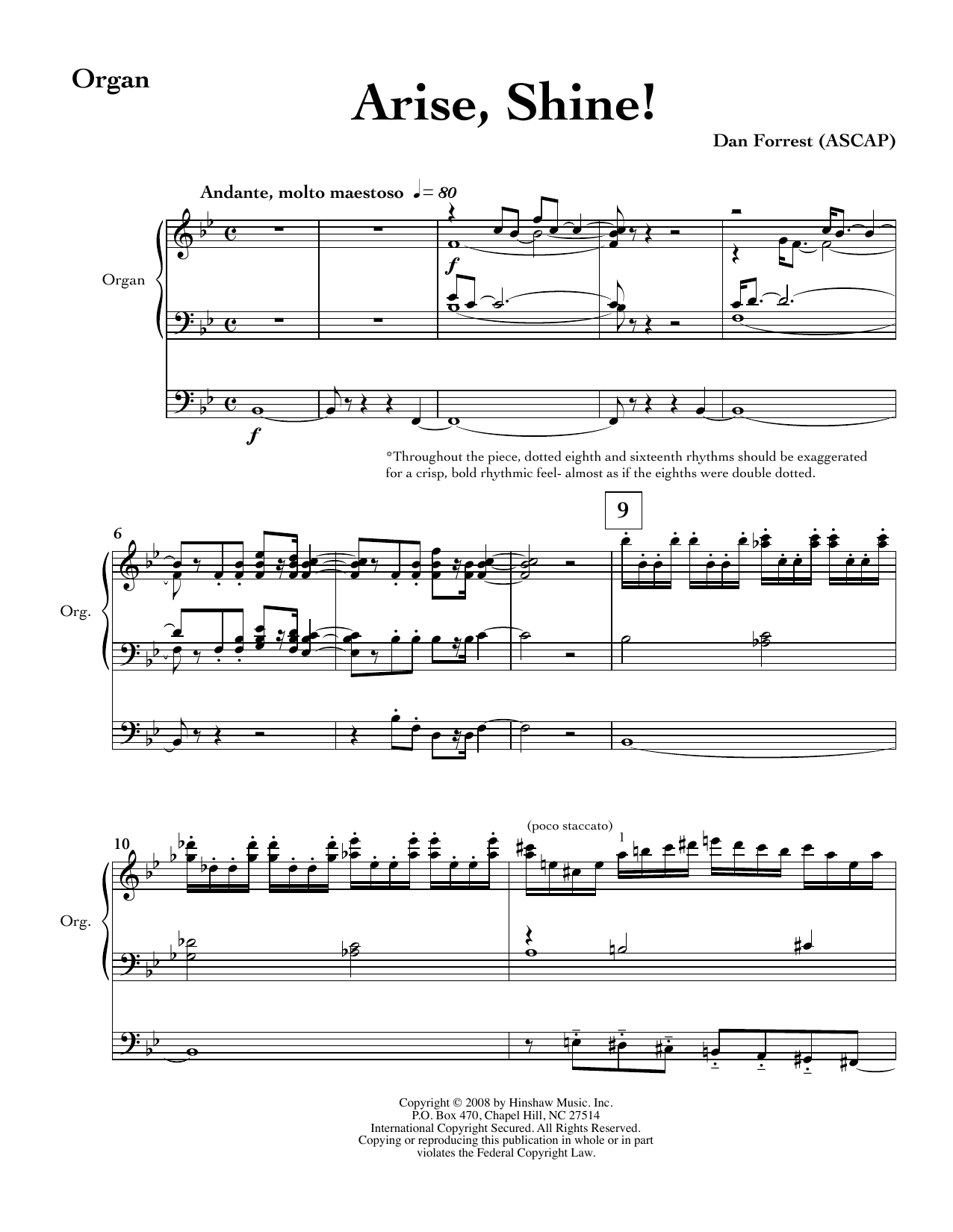 Arise, Shine - Organ: Choral Instrumental Pak