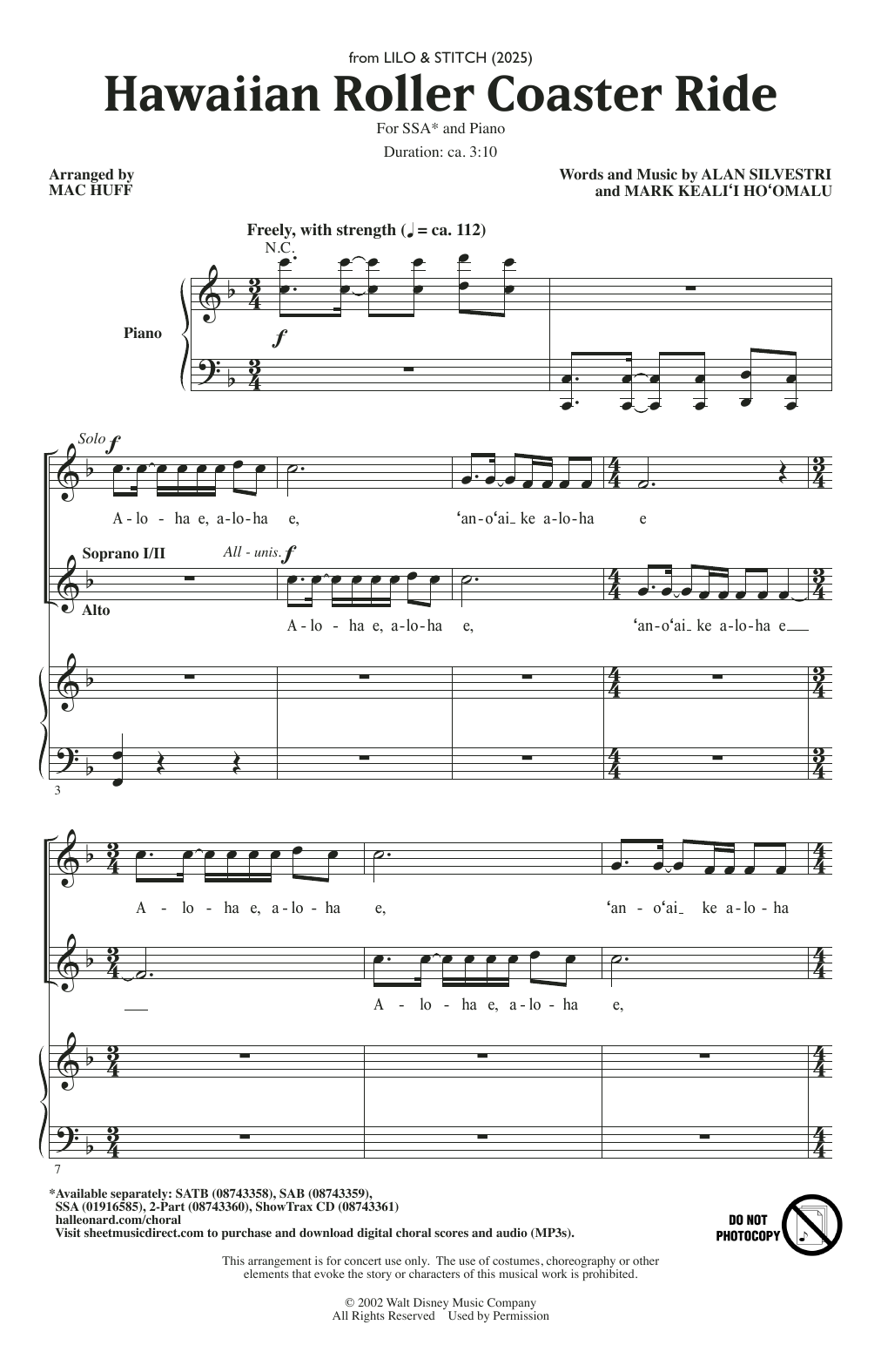 Hawaiian Roller Coaster Ride (from Lilo & Stitch) (arr. Mac Huff)