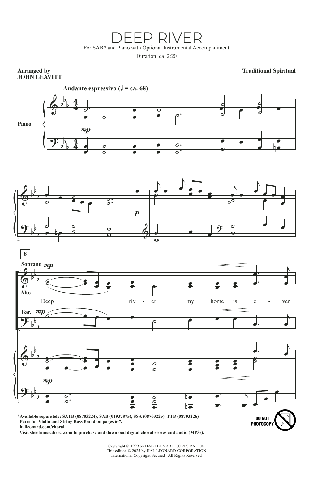 Deep River (arr. John Leavitt)