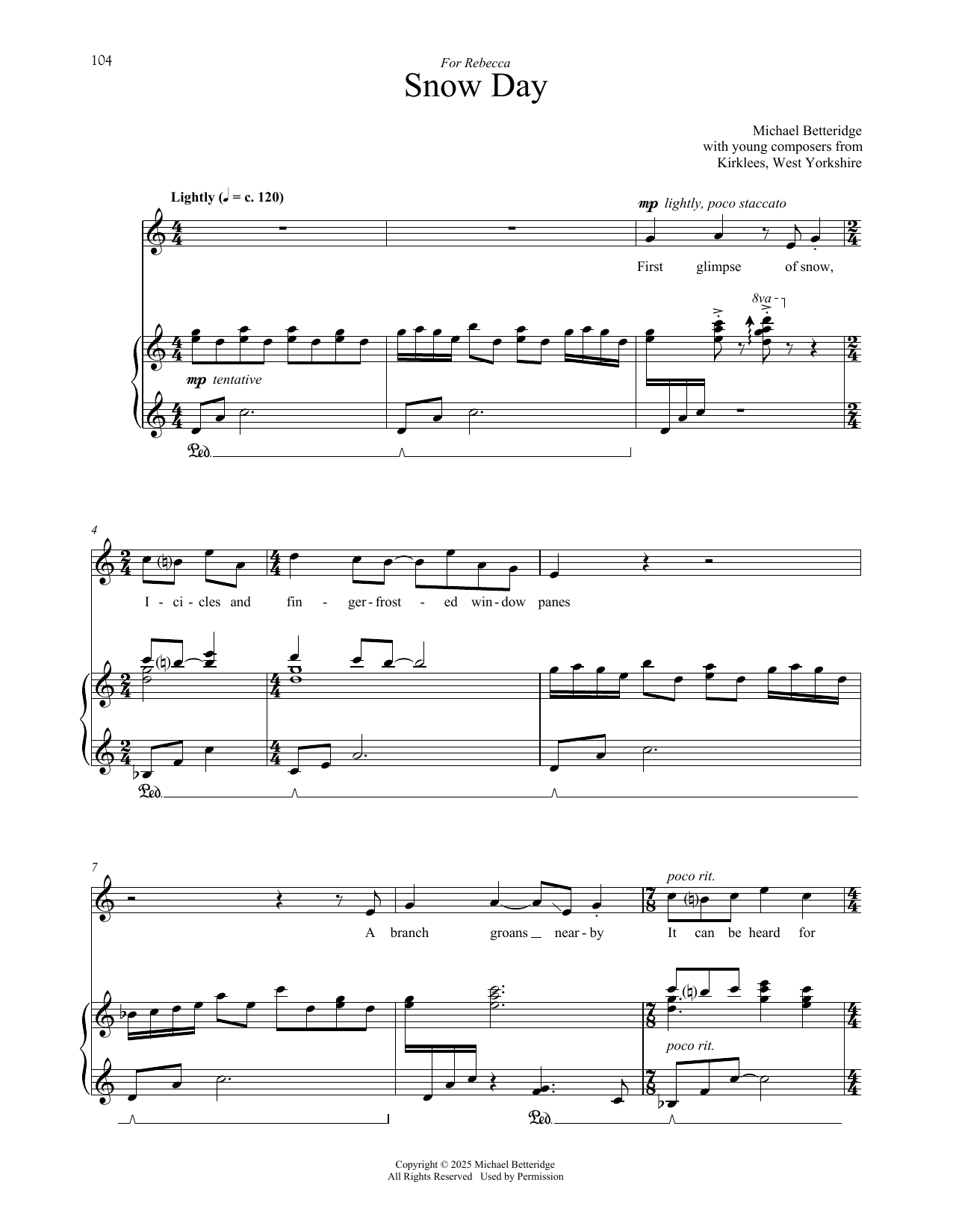 Snow Day: Piano Vocal