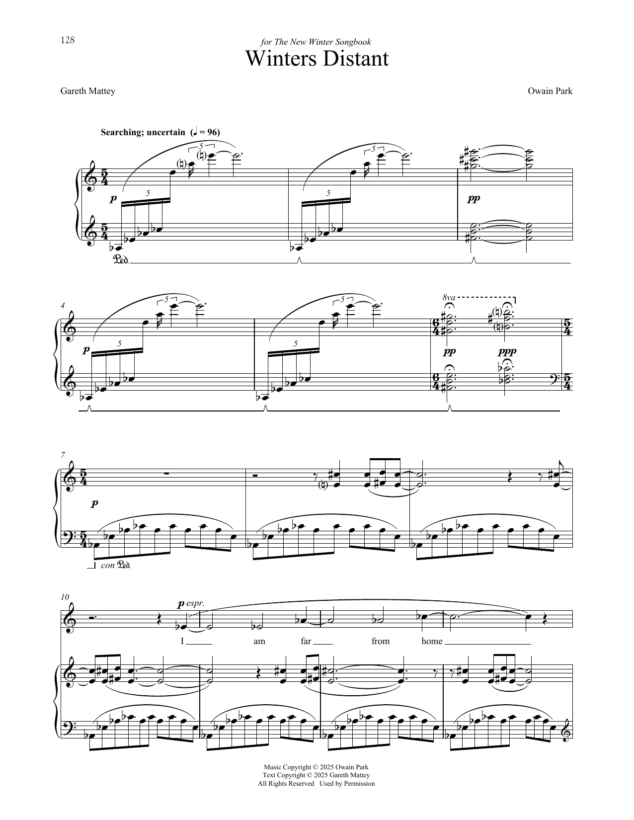 Winters Distant: Piano Vocal
