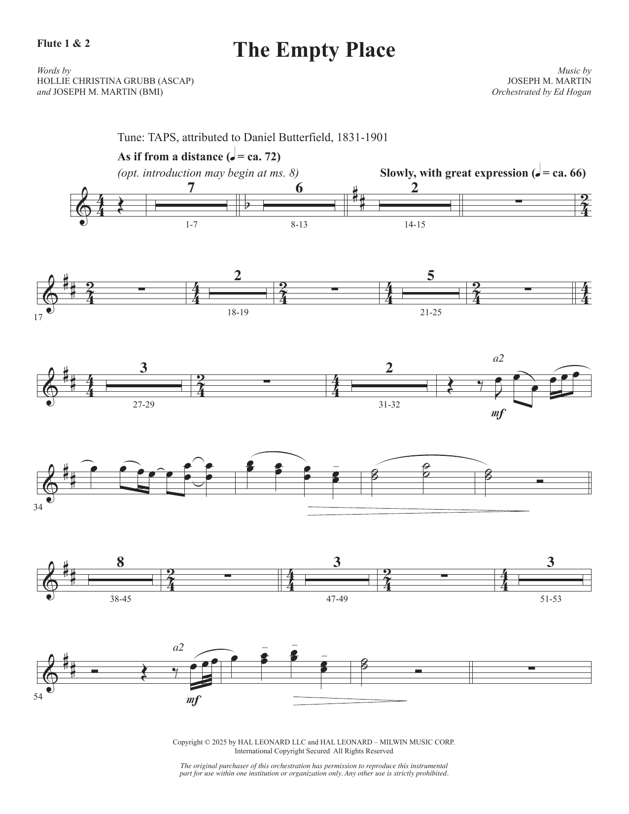 The Empty Place - Flute 1 & 2