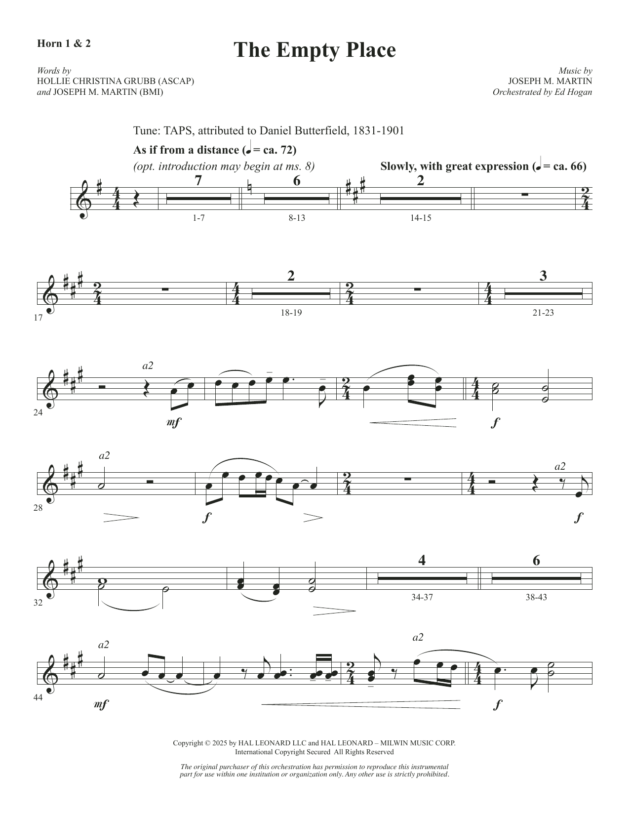 The Empty Place - Horn 1 & 2