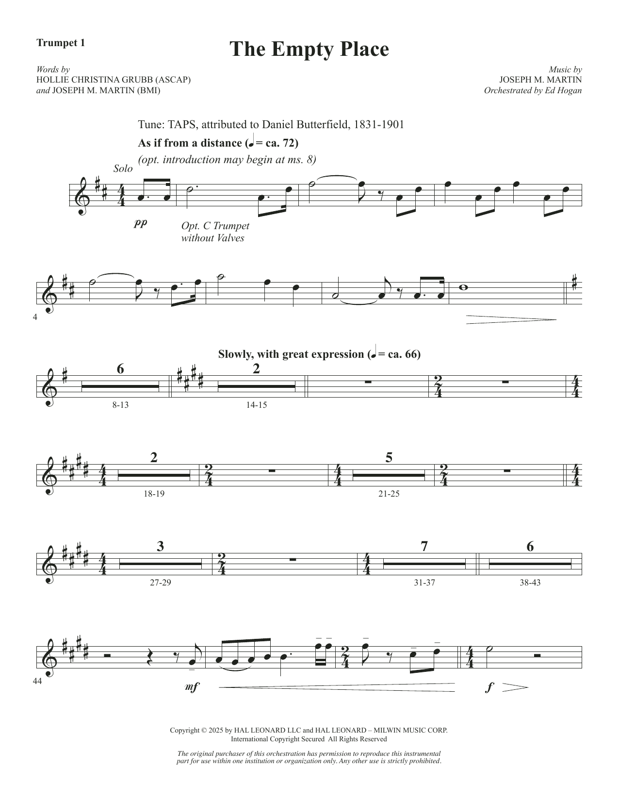 The Empty Place - Trumpet 1