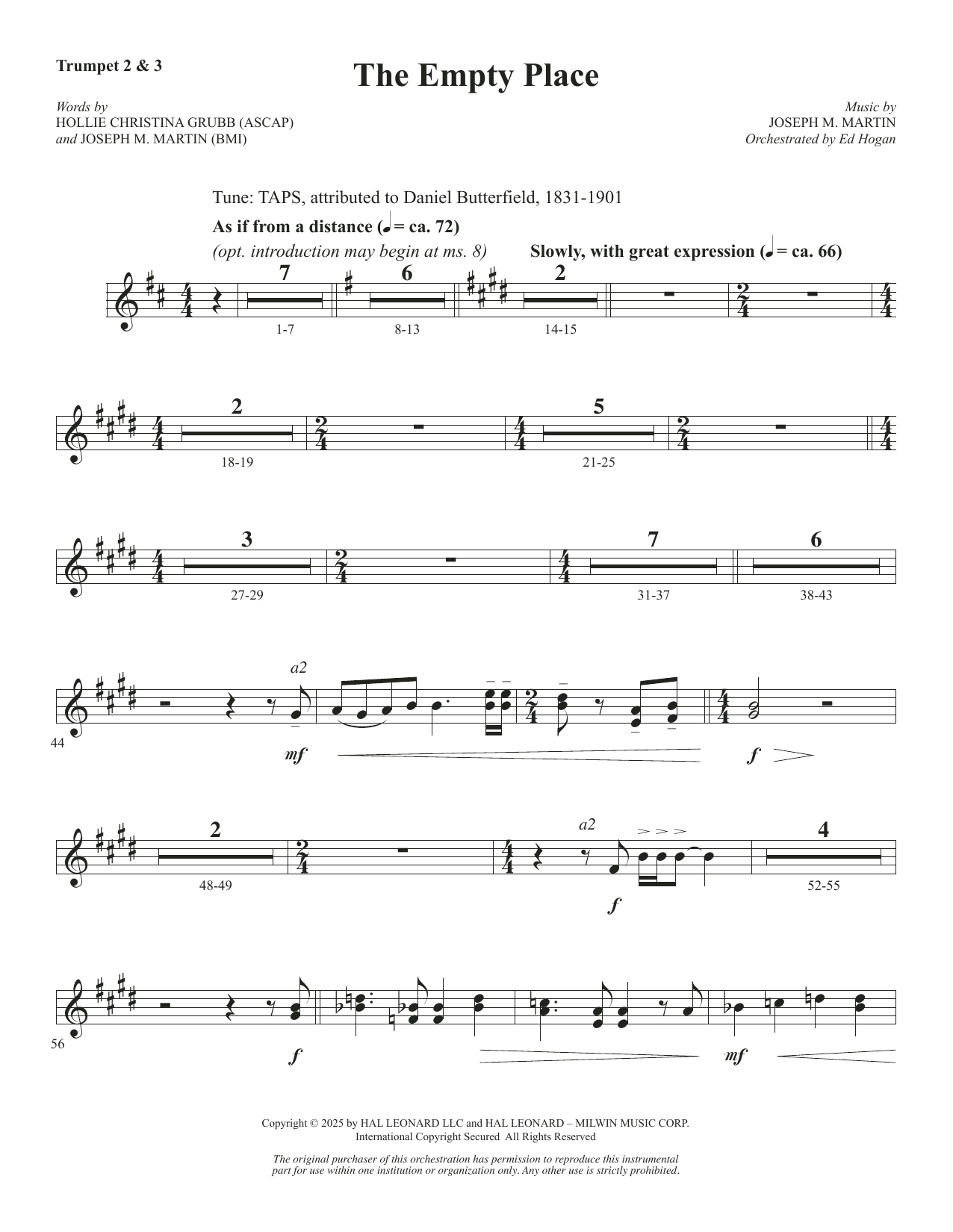 The Empty Place - Trumpet 2 & 3