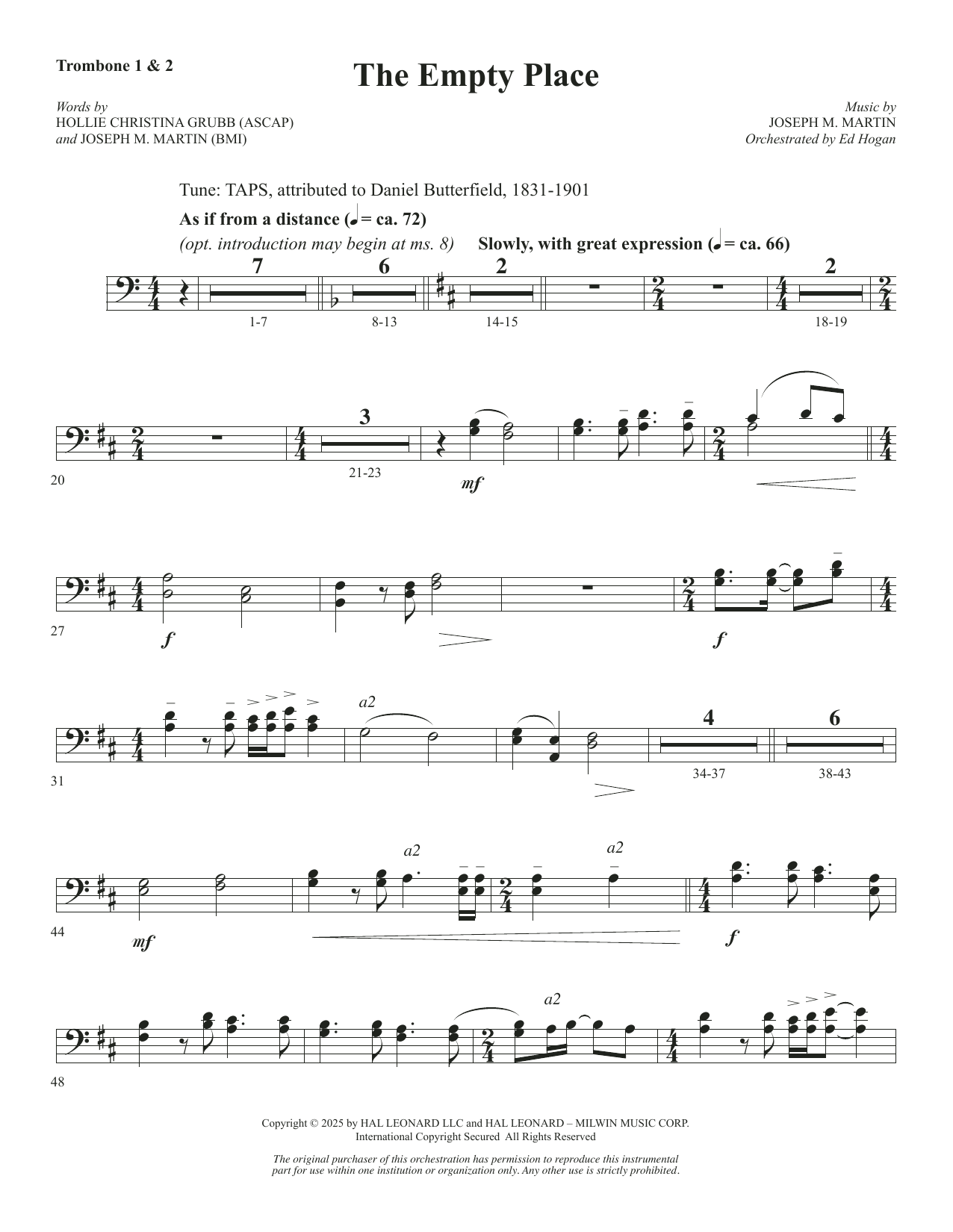 The Empty Place - Trombone 1 & 2