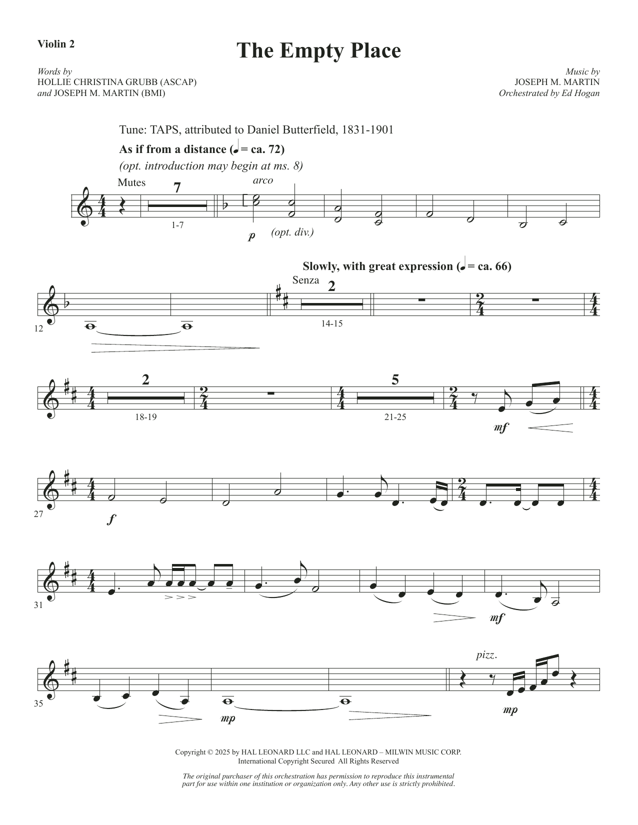 The Empty Place - Violin 2