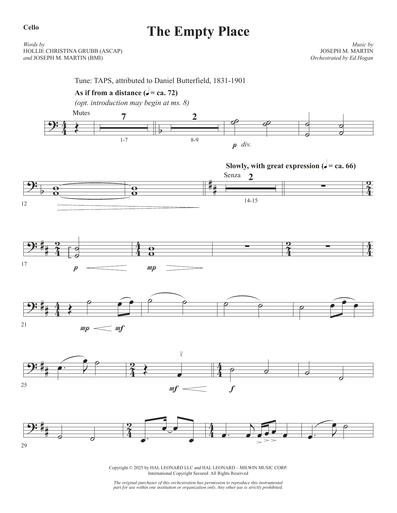 The Empty Place - Cello