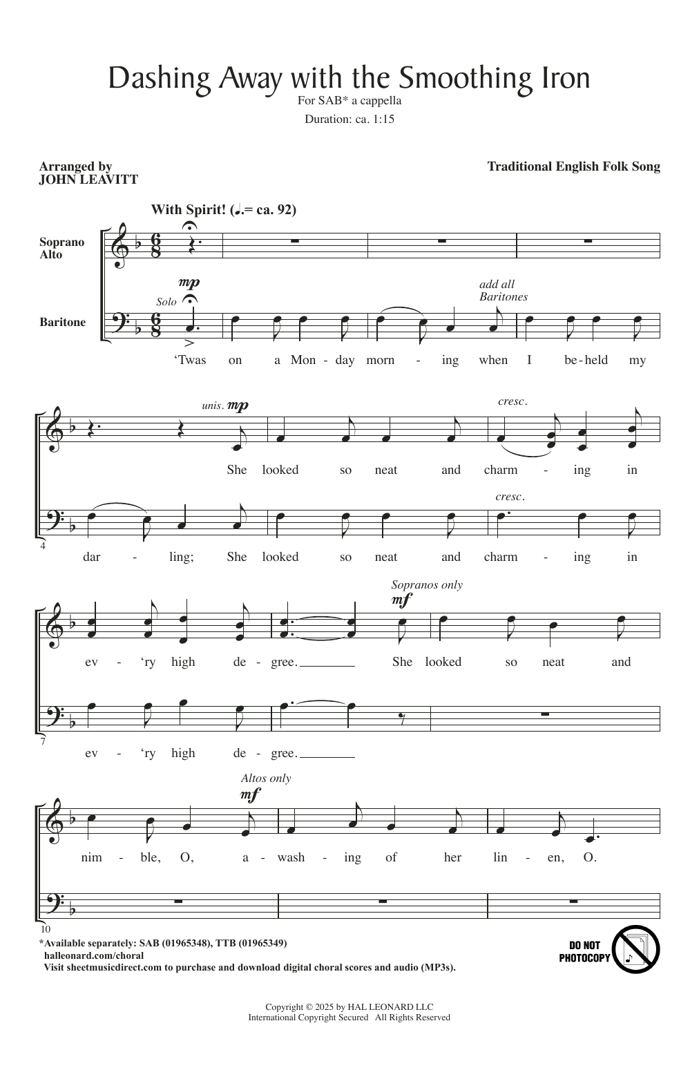 Dashing Away With The Smoothing Iron (arr. John Leavitt)